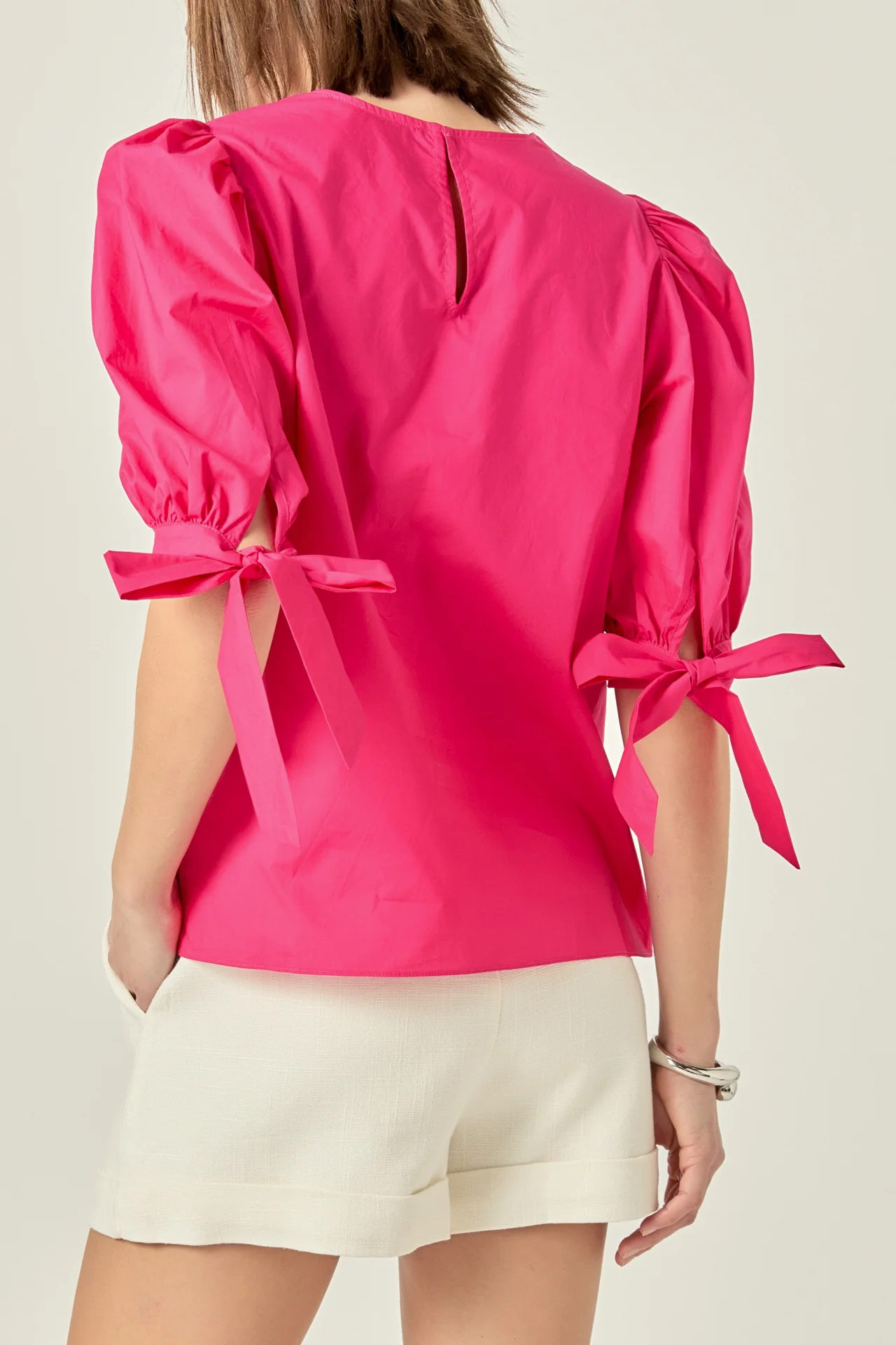 Bow Banded Puff Sleeve Blouse - Image 7