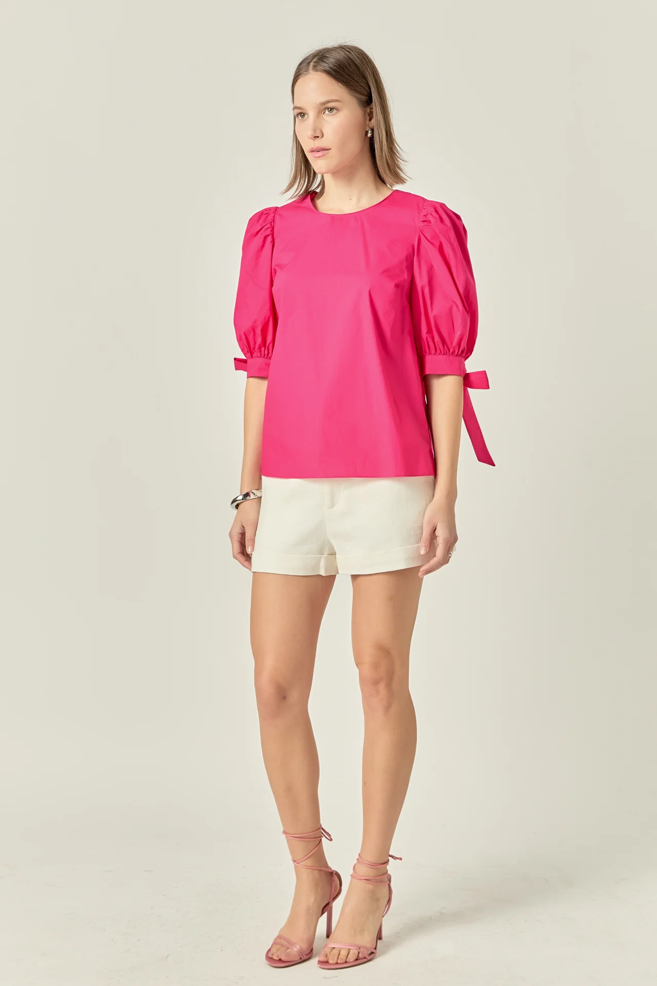 Bow Banded Puff Sleeve Blouse - Image 8