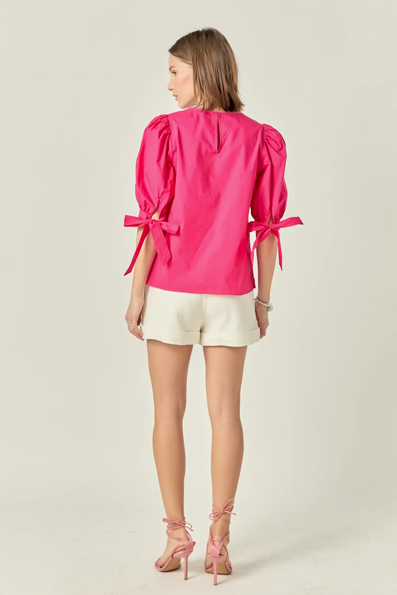 Bow Banded Puff Sleeve Blouse - Image 9
