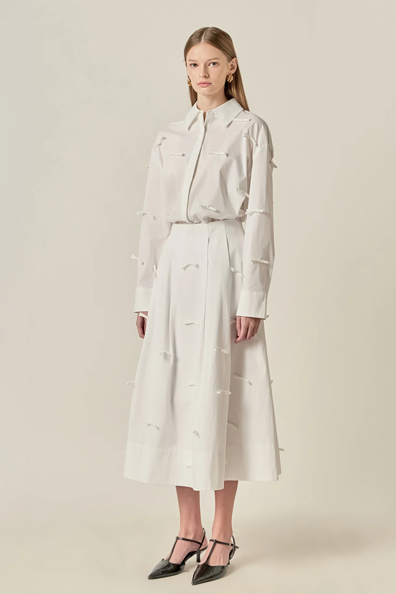 Bow Detailed Drop Shoulder Shirt - Image 3