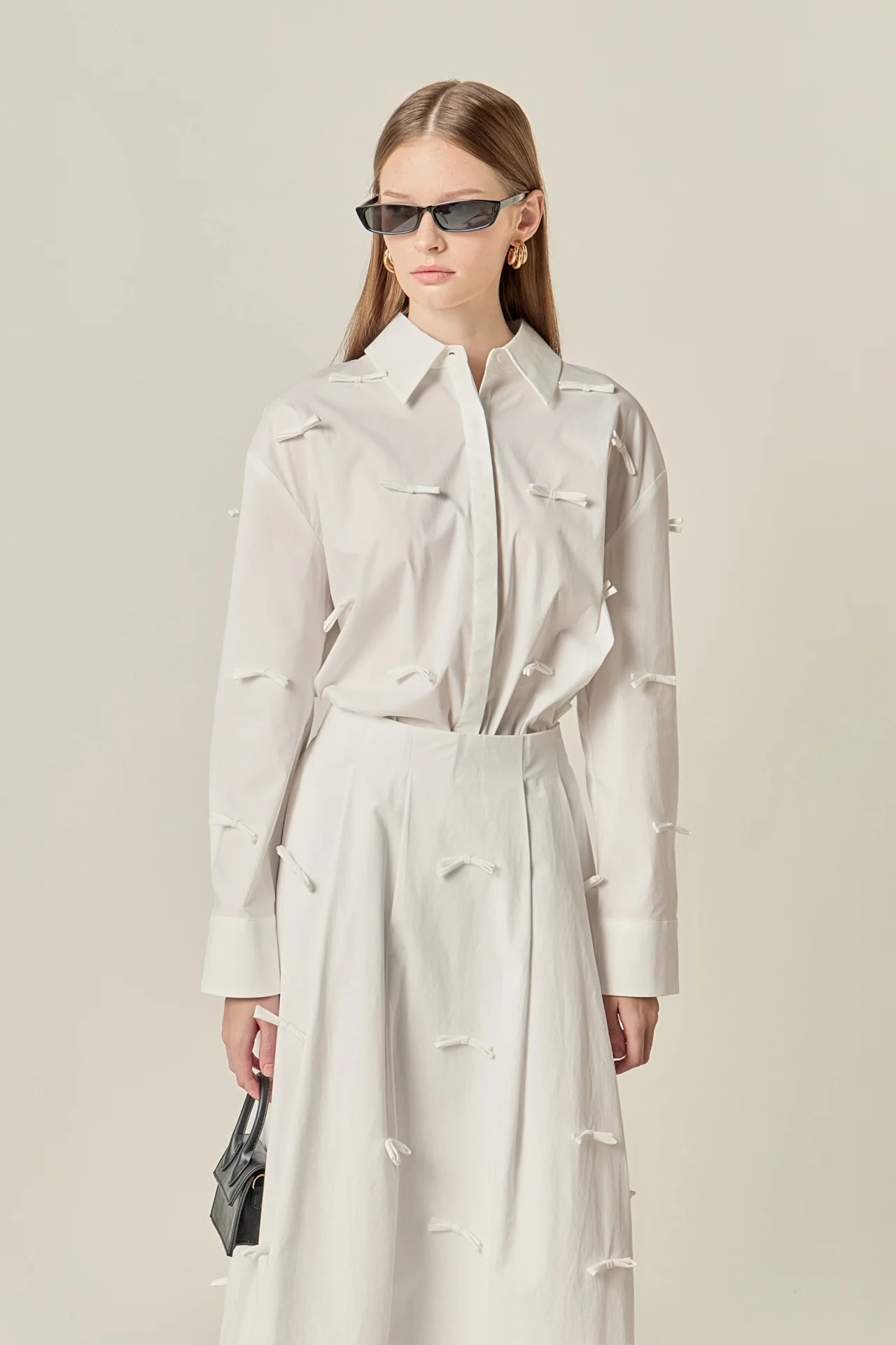 Bow Detailed Drop Shoulder Shirt - Image 5