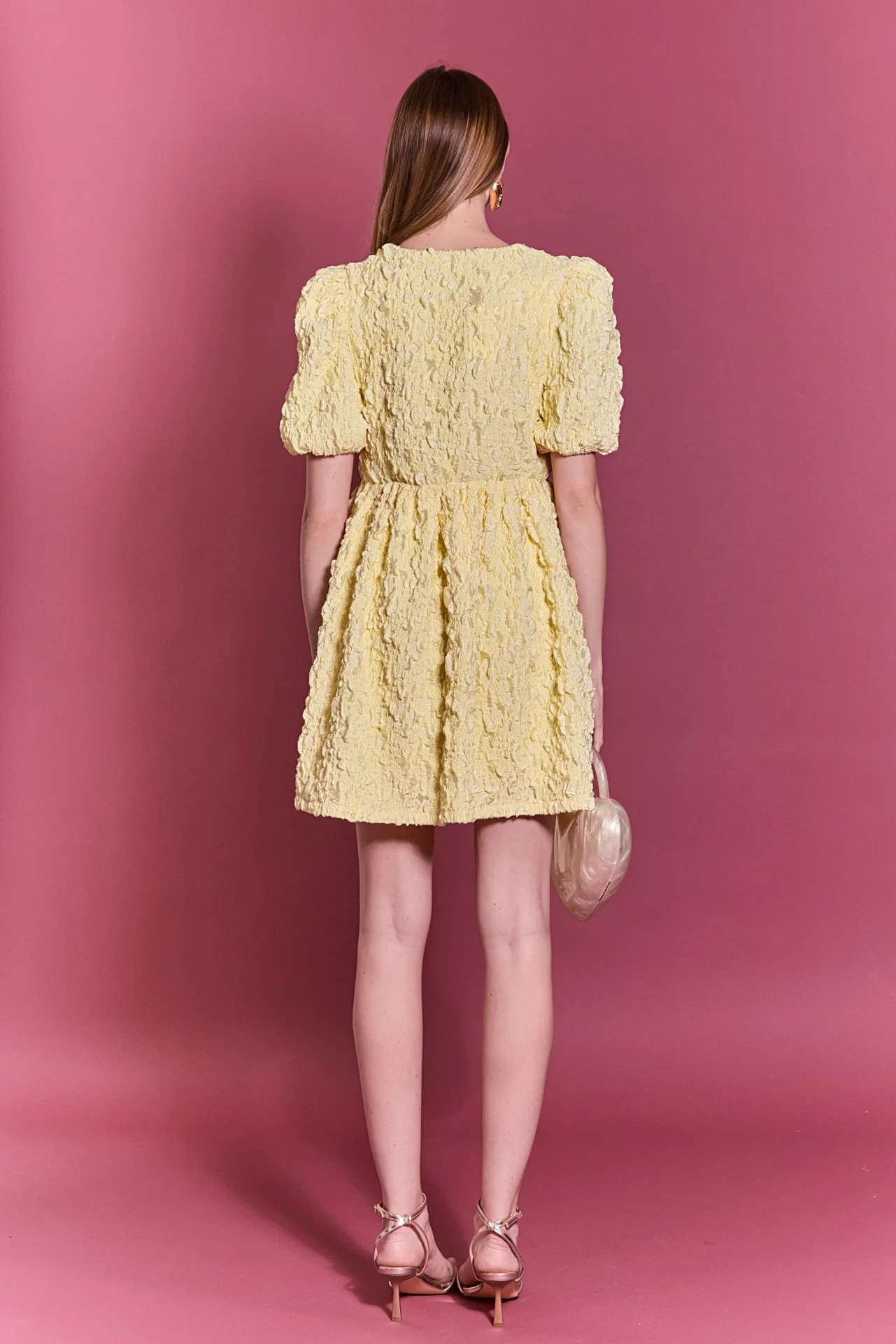 Bow Detailed Puff Sleeve Mini Dress - Image 5
