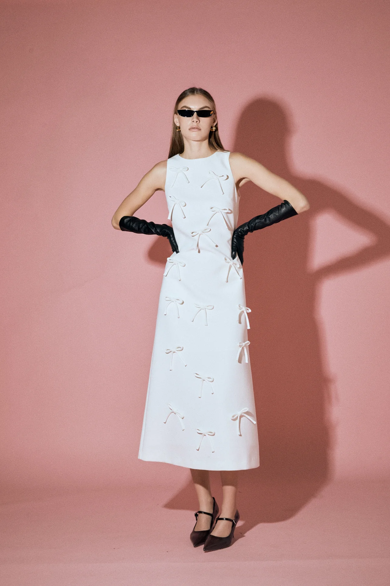 Bow Detailed Sleeveless Midi Dress - Image 11