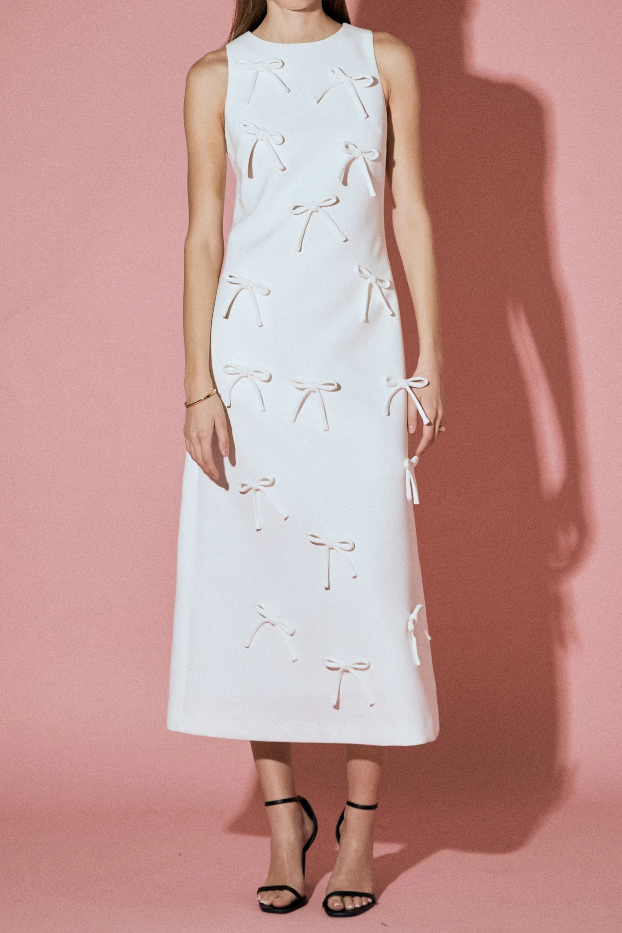 Bow Detailed Sleeveless Midi Dress - Image 8
