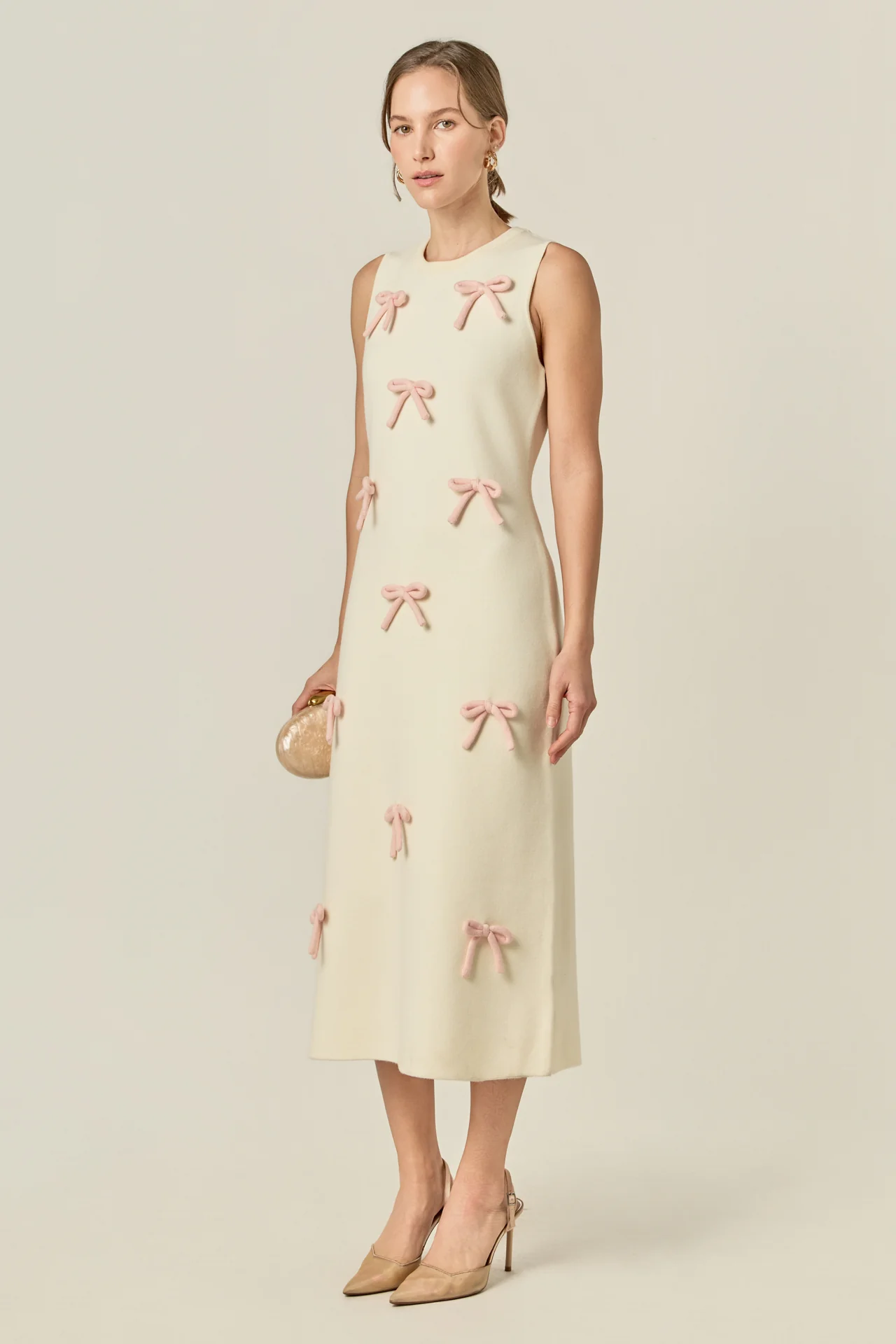 Lila Bow Midi Dress - Image 3