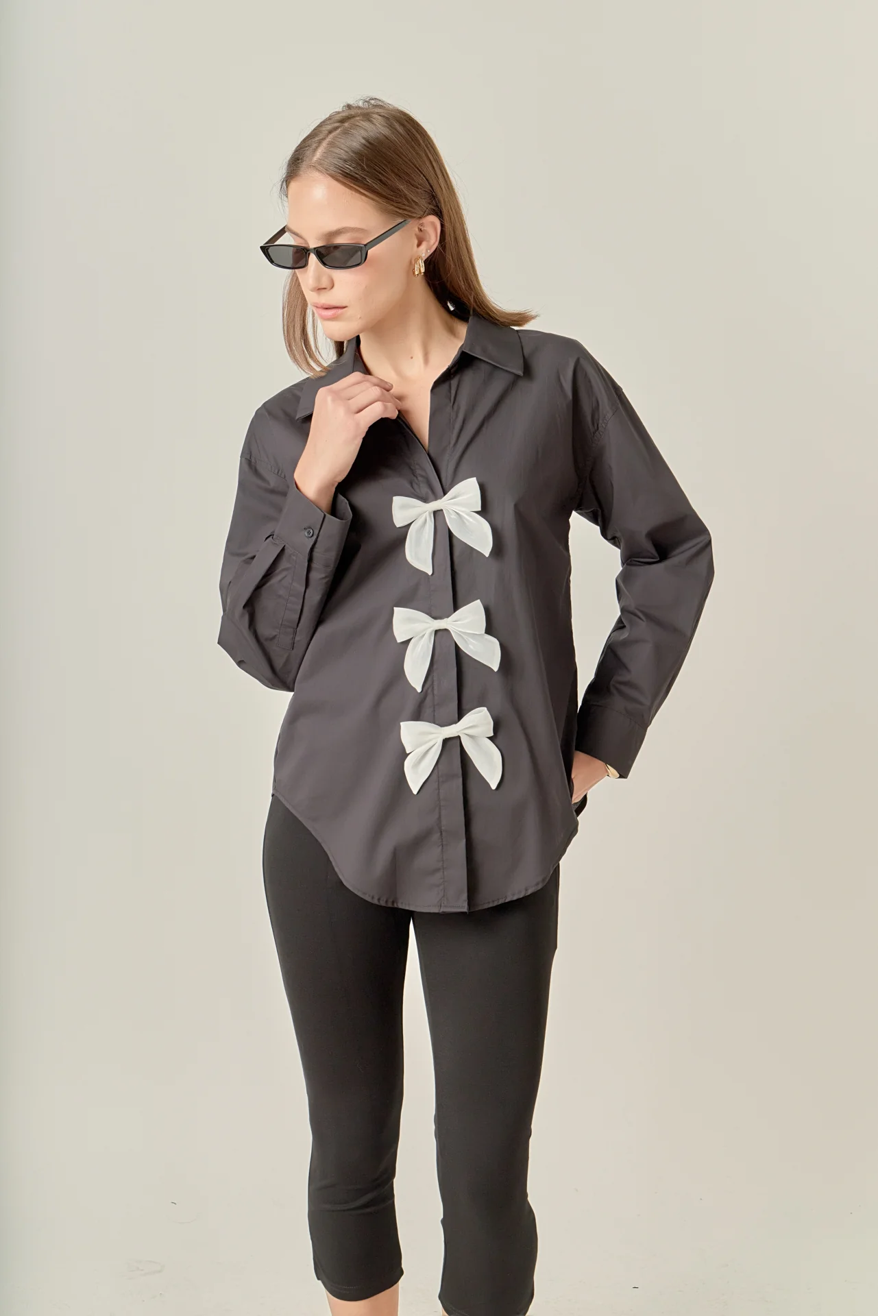 Bow Poplin Shirt - Image 5