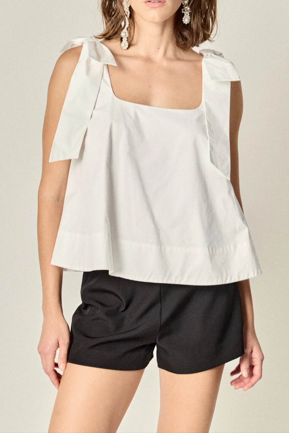 Bow Shoulder Sleeveless Top - Image 2