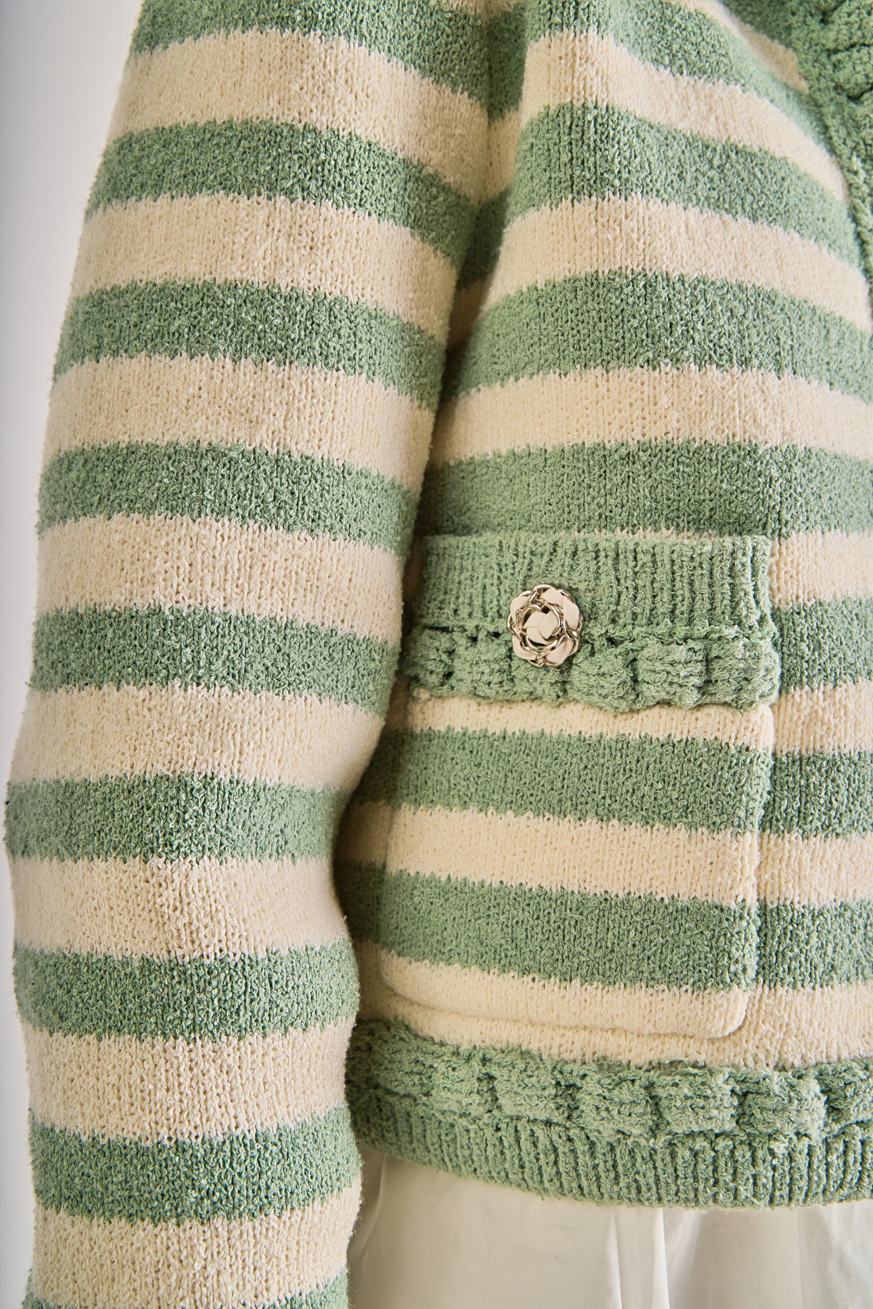 Braided Stripe Collar Cardigan - Image 2