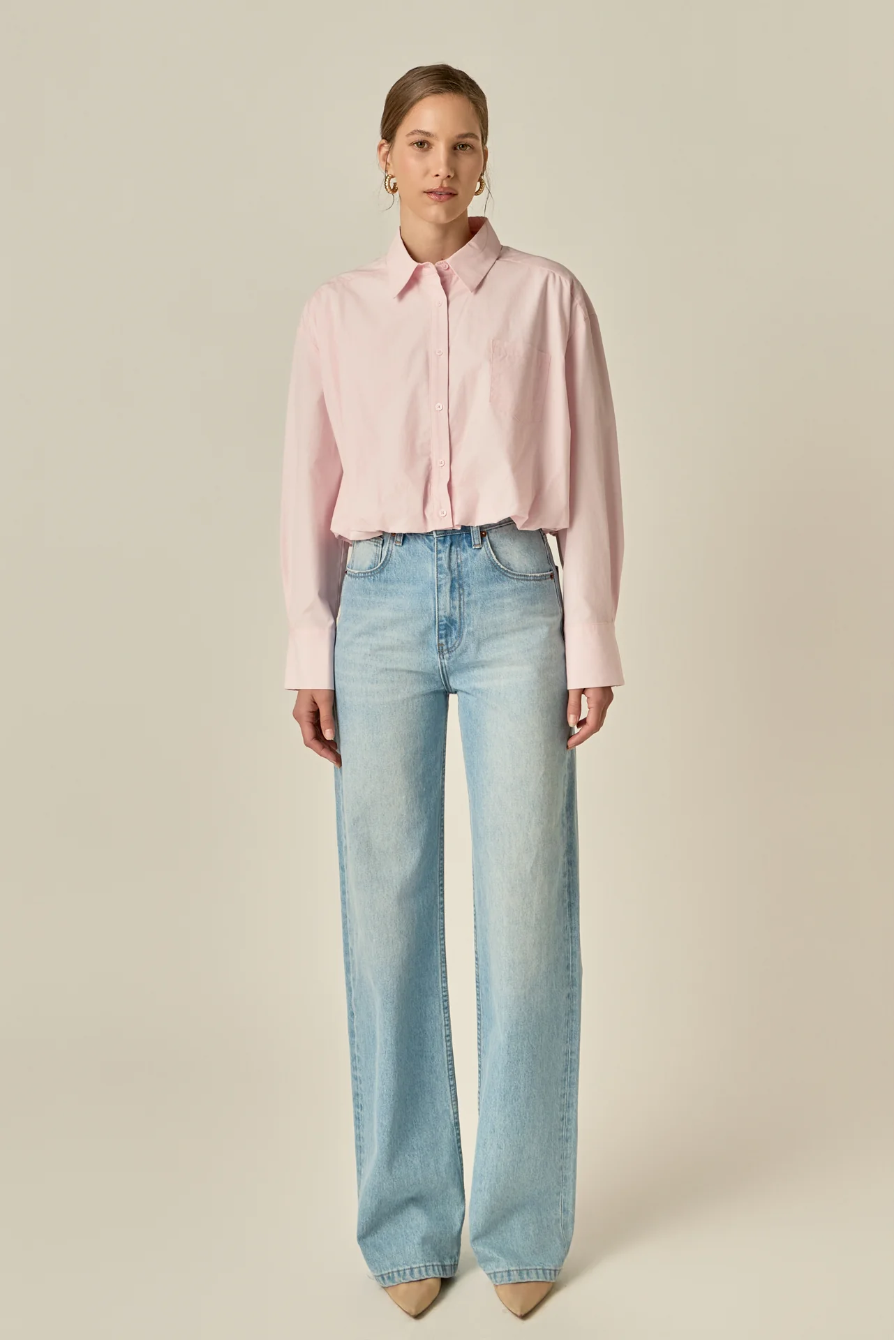 Bubble Hem Long Sleeve Shirt - Image 7