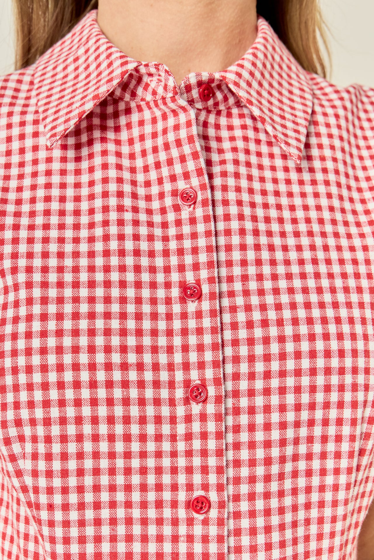 Gingham Pleated Shirt Mini Dress - Image 6