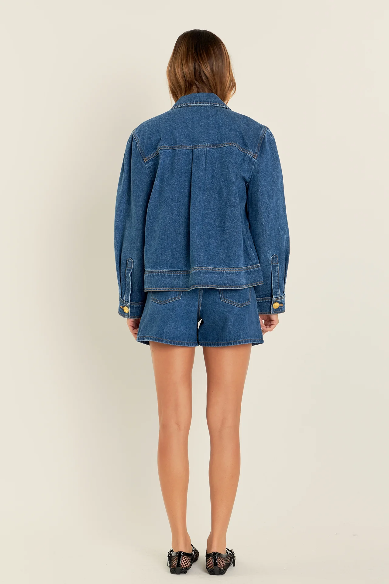Buttoned Denim Shorts - Image 14