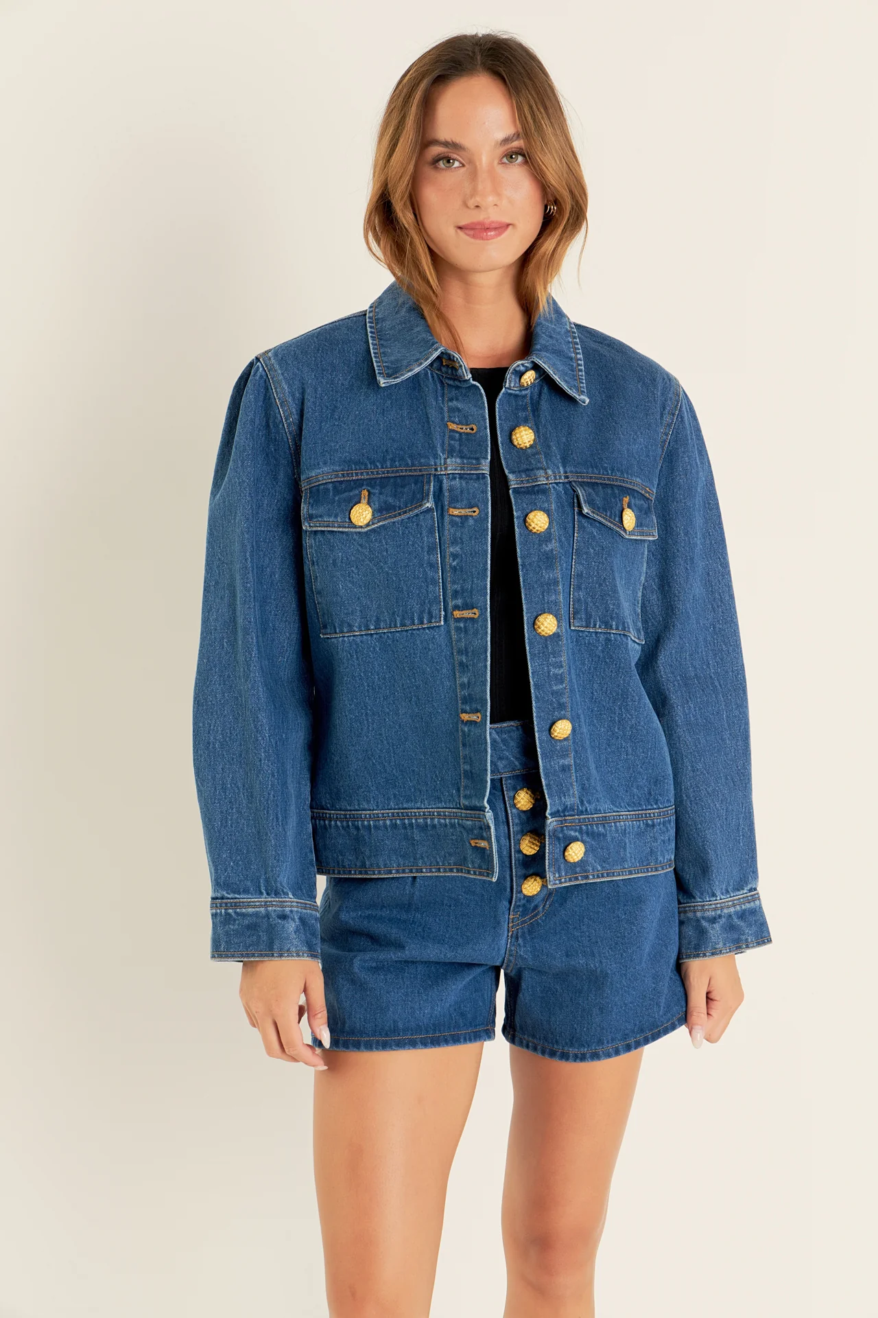 Buttoned Denim Shorts - Image 15