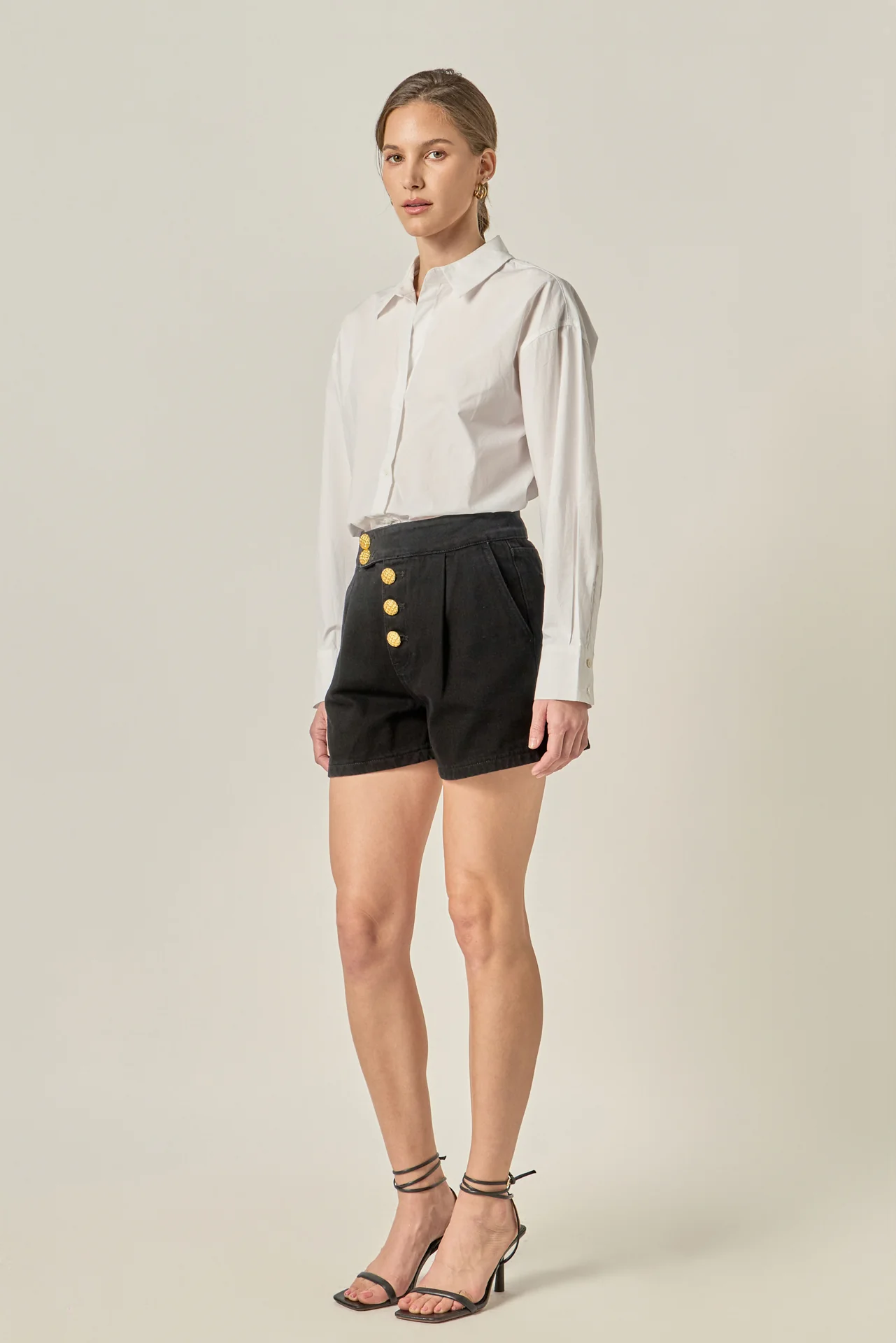 Buttoned Denim Shorts - Image 5