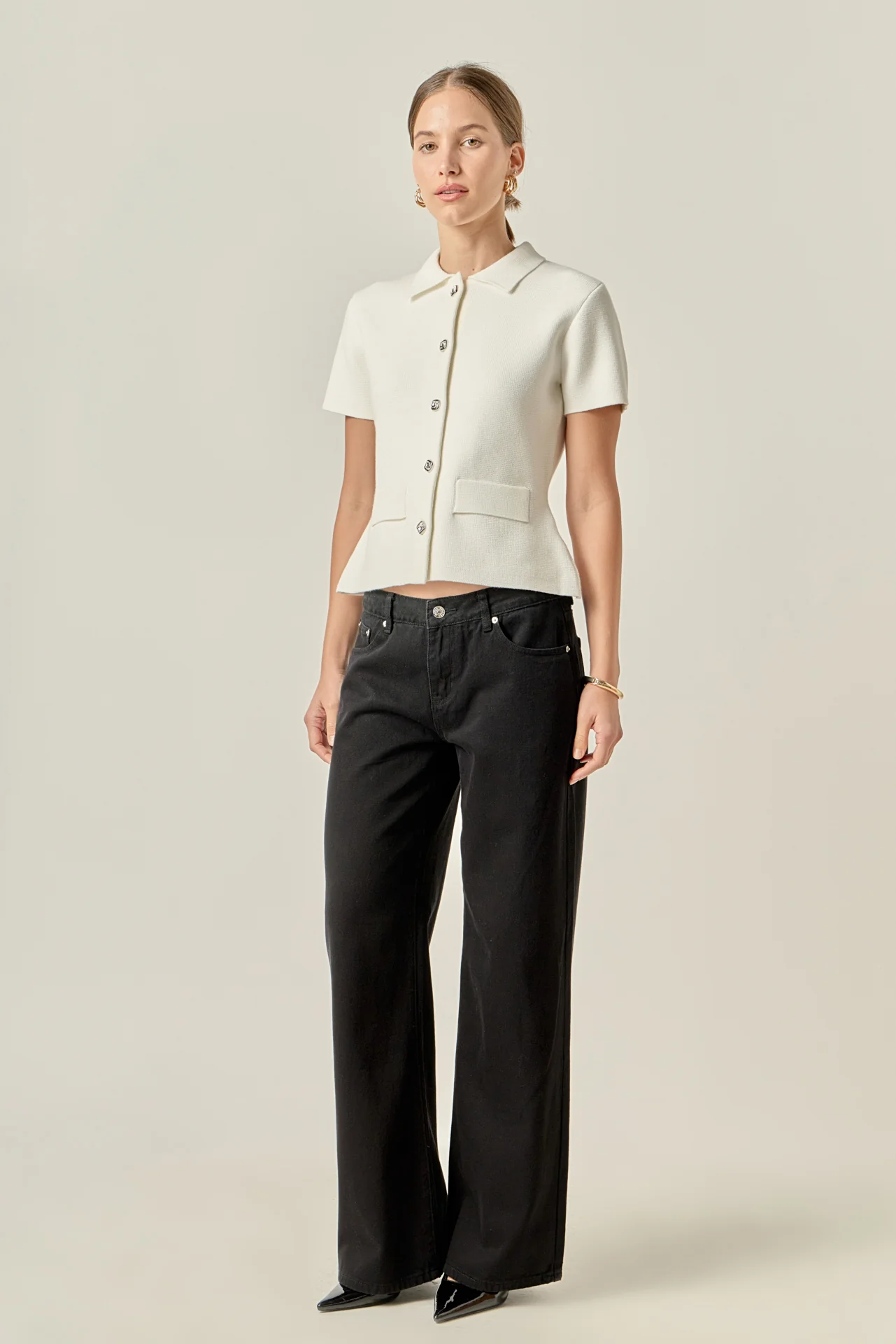 Gem Button Knit Top - Image 3