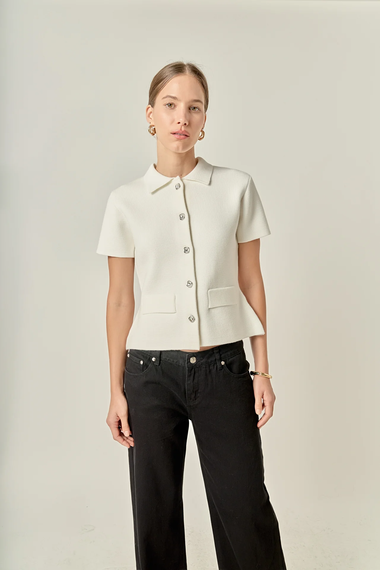 Gem Button Knit Top - Image 5