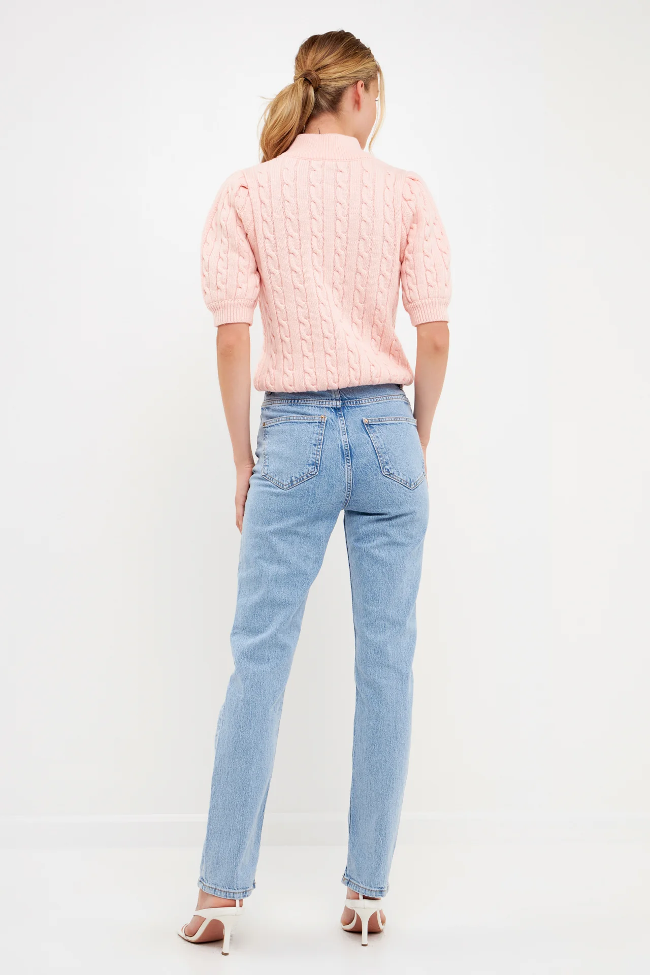 Short-Sleeve Cable-Knit Sweater - Image 14