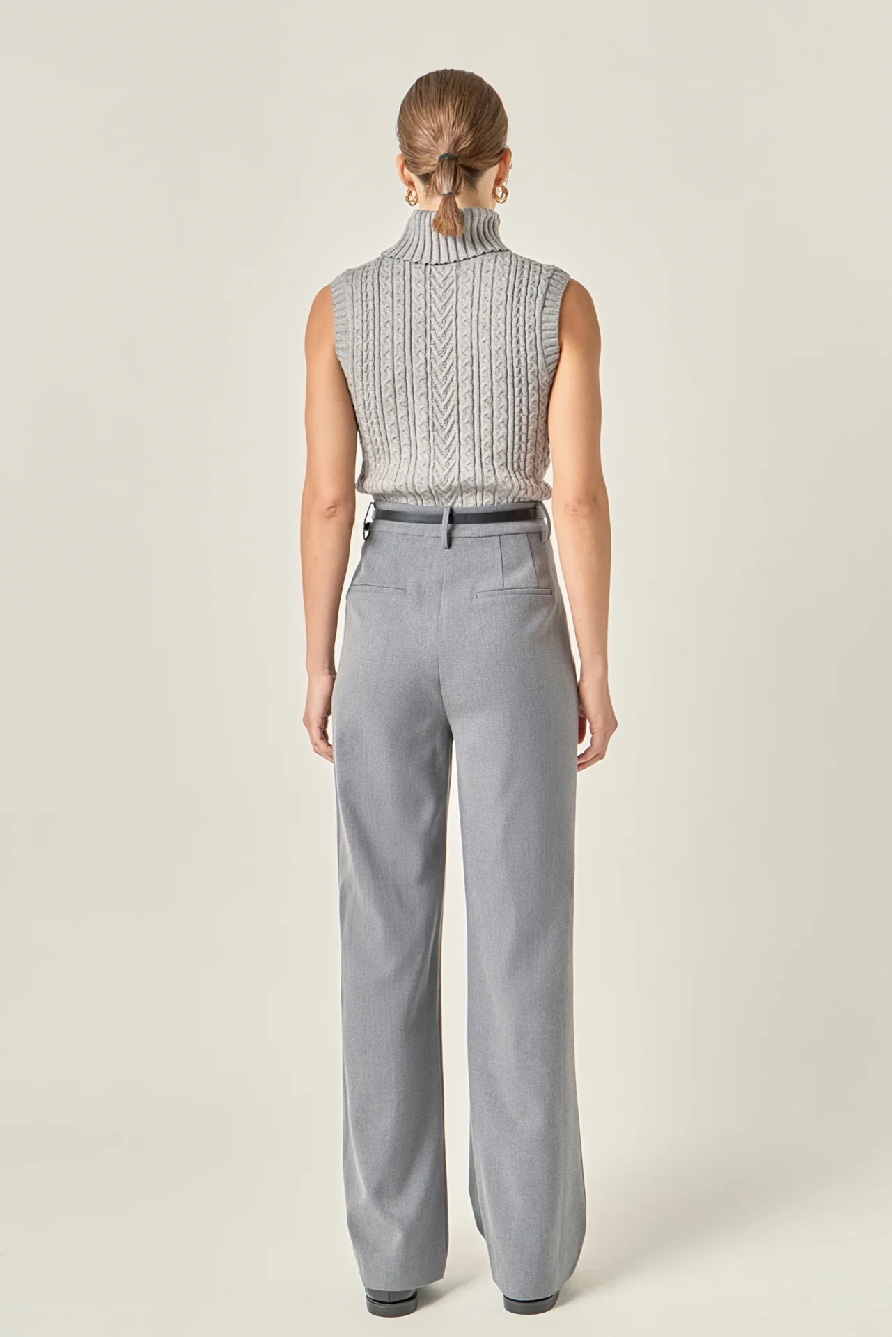 Cable Mock Neck Knit Top - Image 9