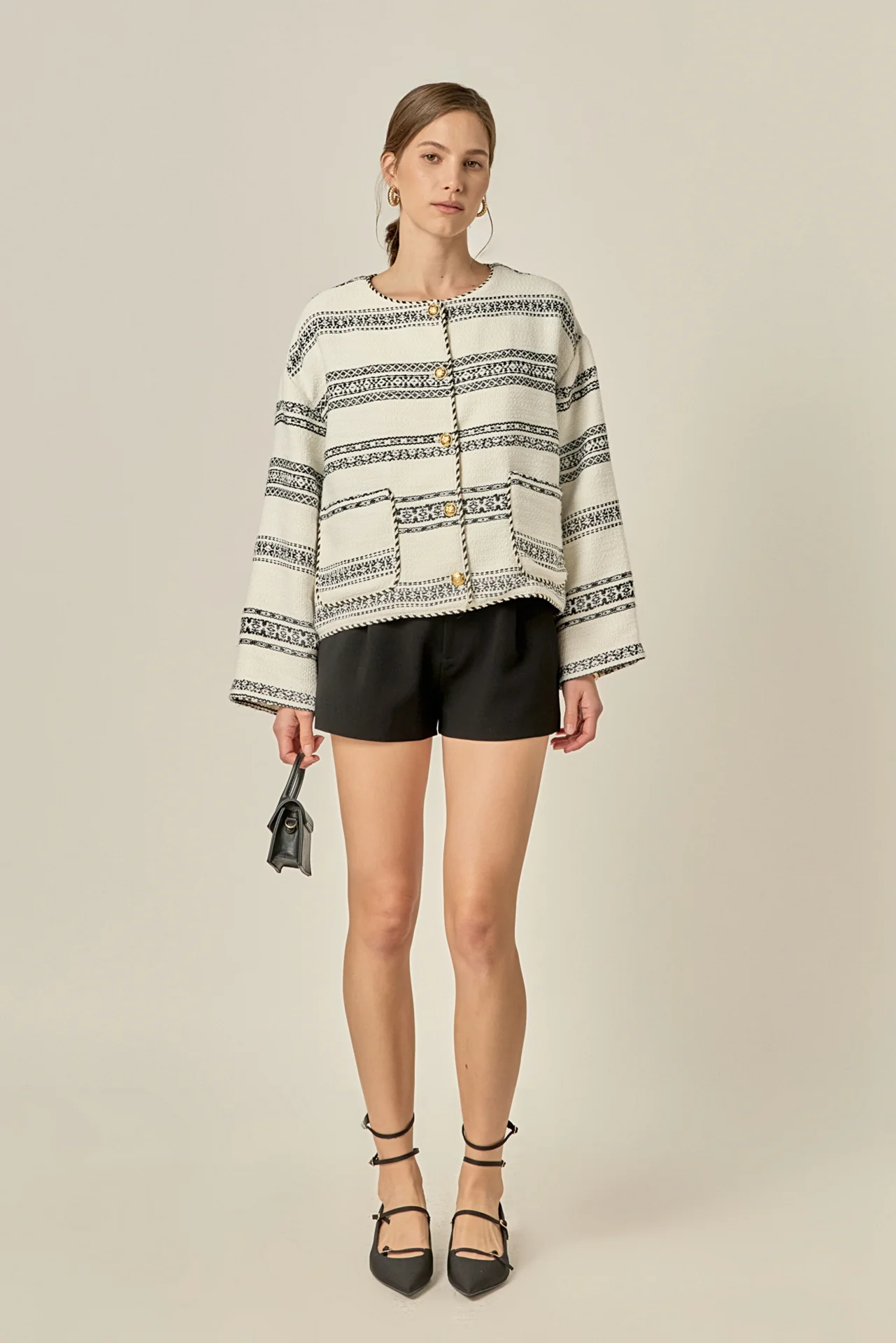 Sienna Striped Tweed Cardigan - Image 10