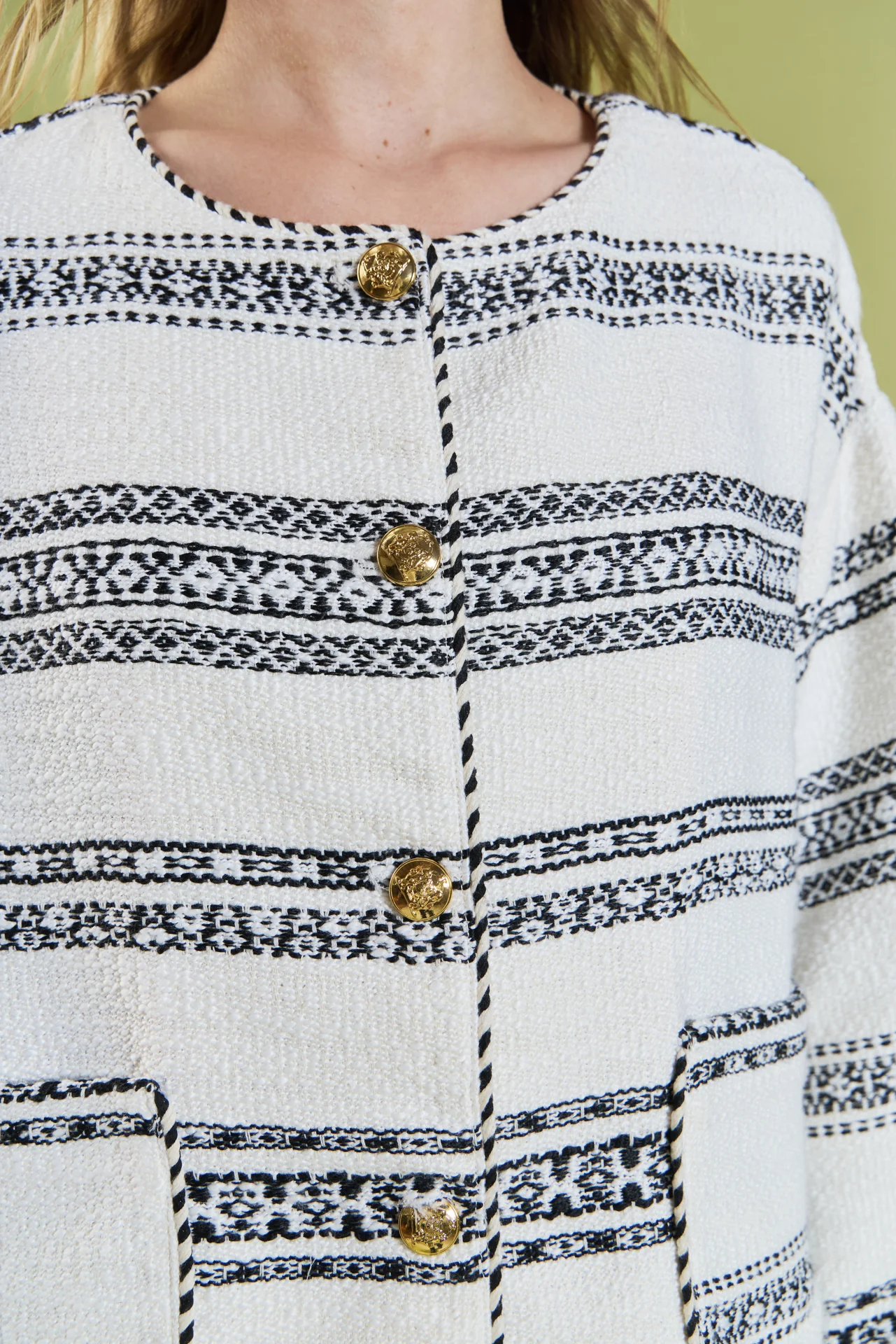 Sienna Striped Tweed Cardigan - Image 3