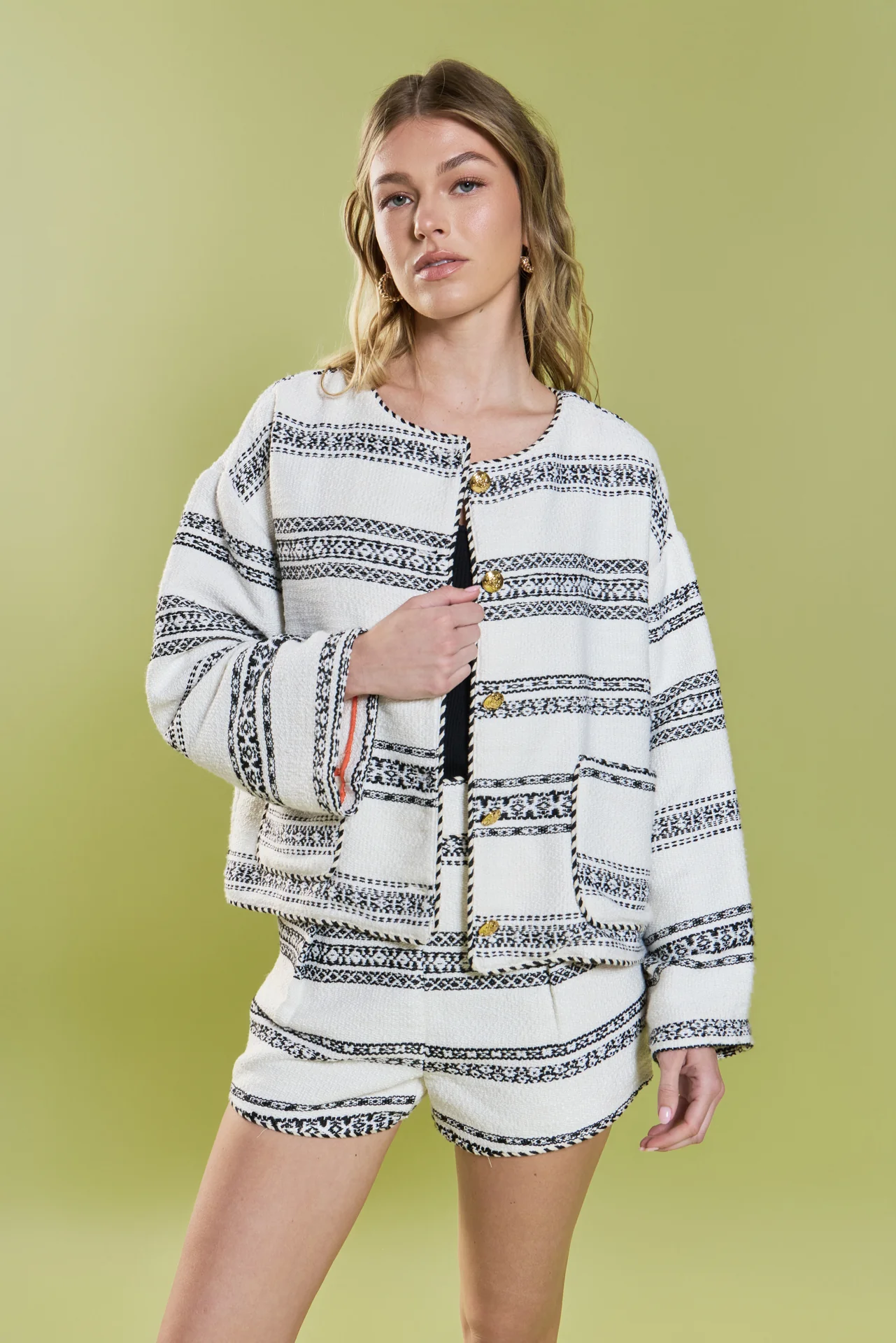 Sienna Striped Tweed Cardigan - Image 7