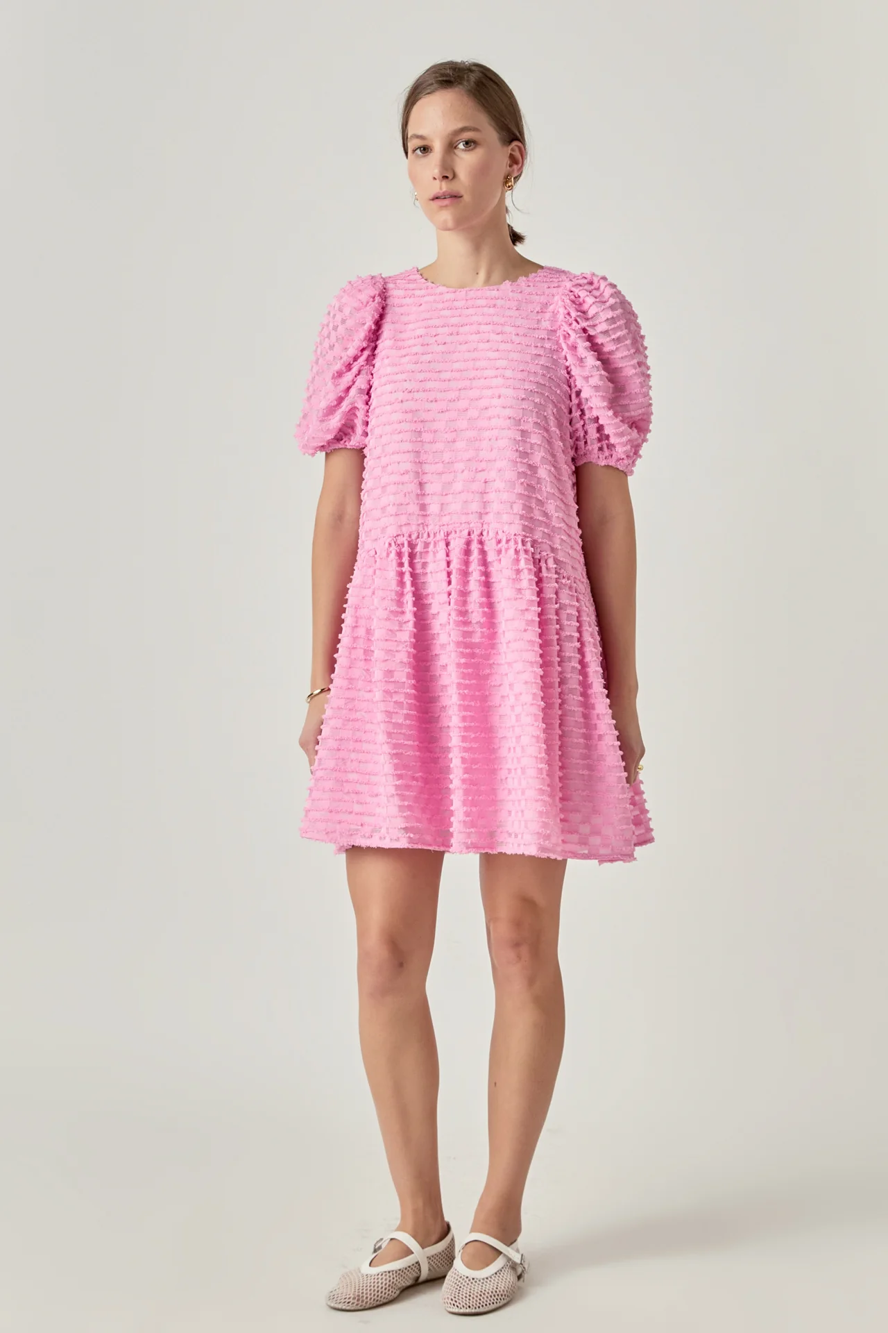 Check Baby Doll Mini Dress - Image 3