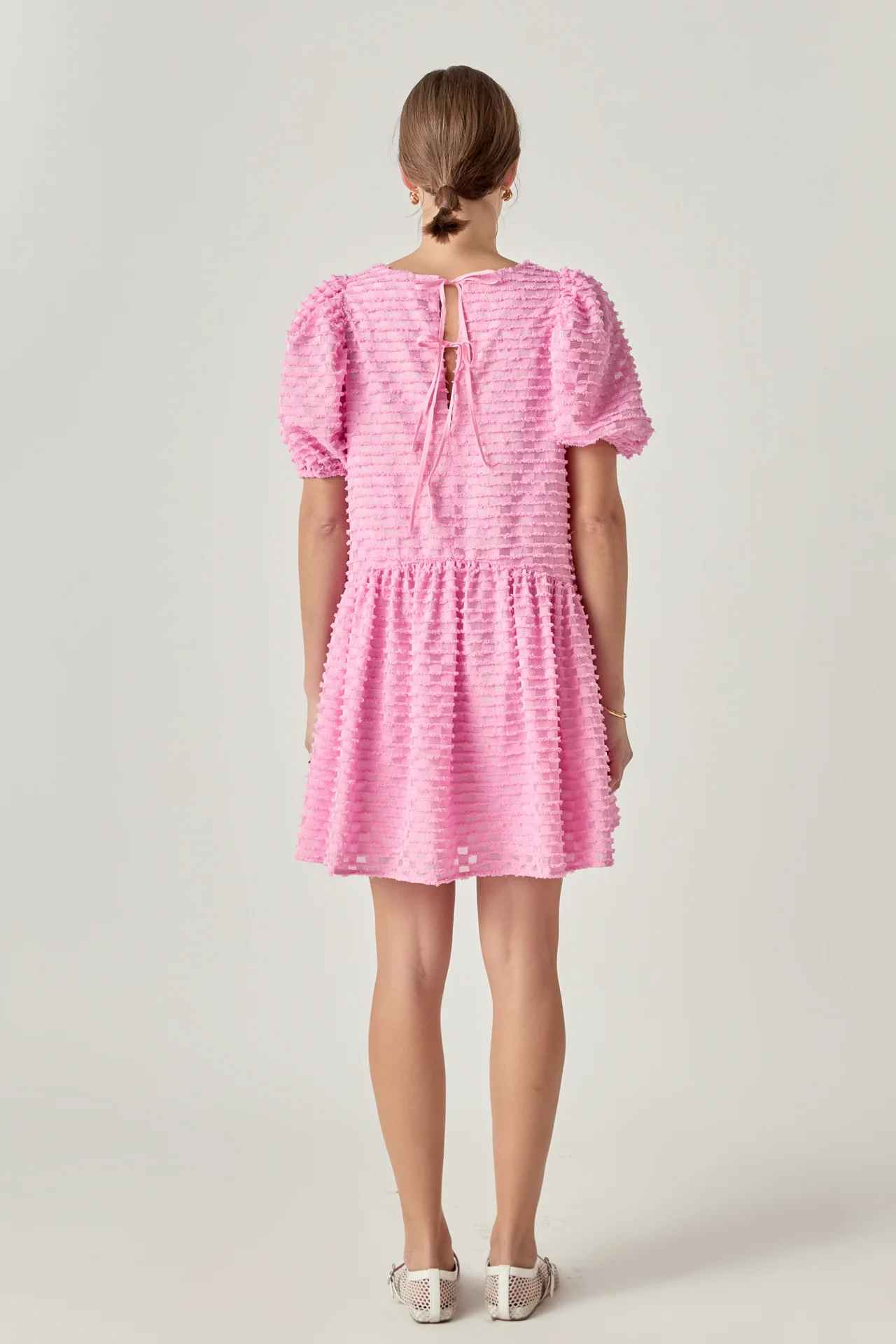 Check Baby Doll Mini Dress - Image 4
