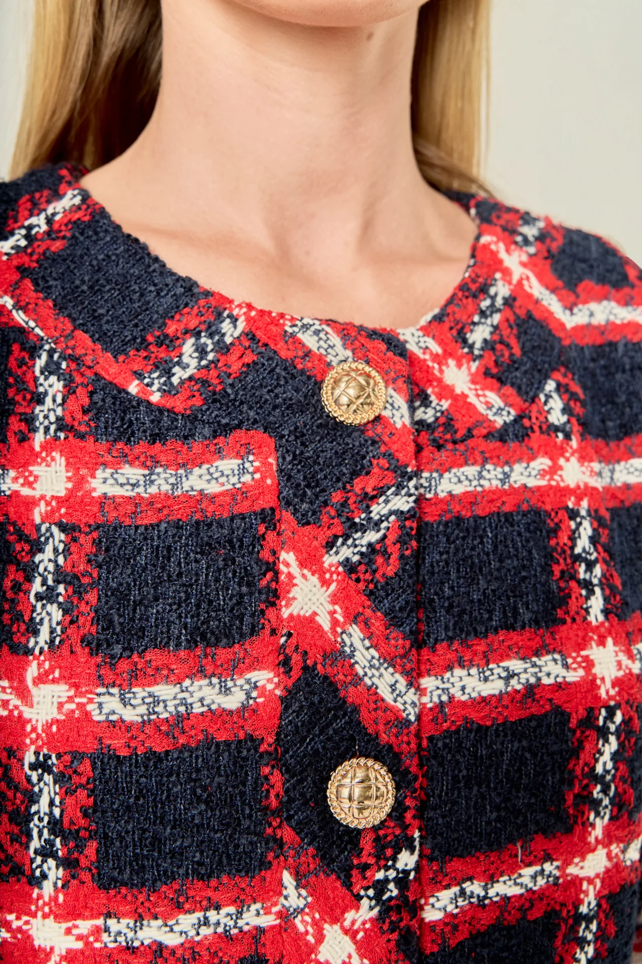 Plaid Boucle Jacket - Image 3