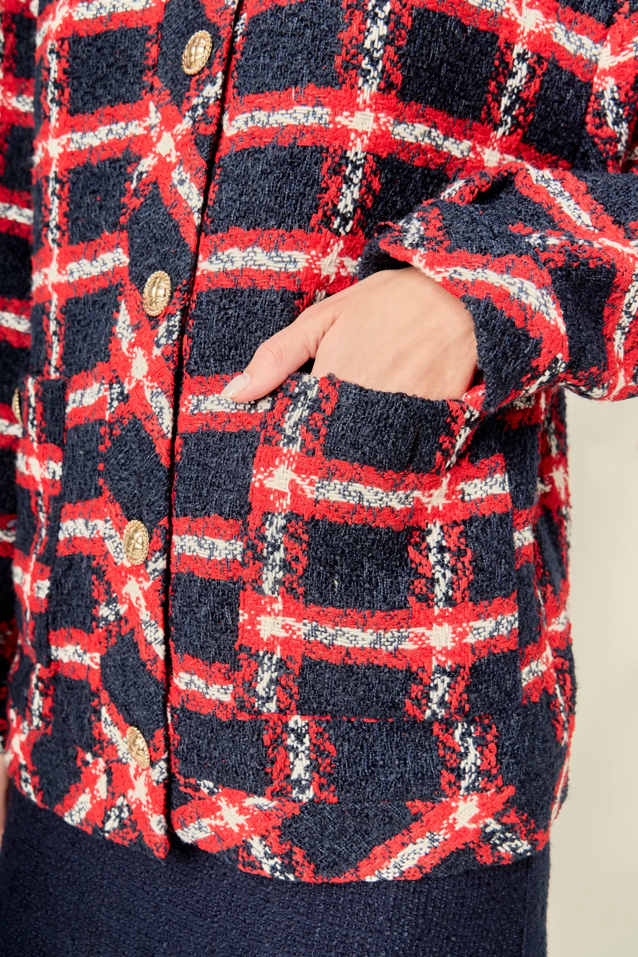 Plaid Boucle Jacket - Image 4