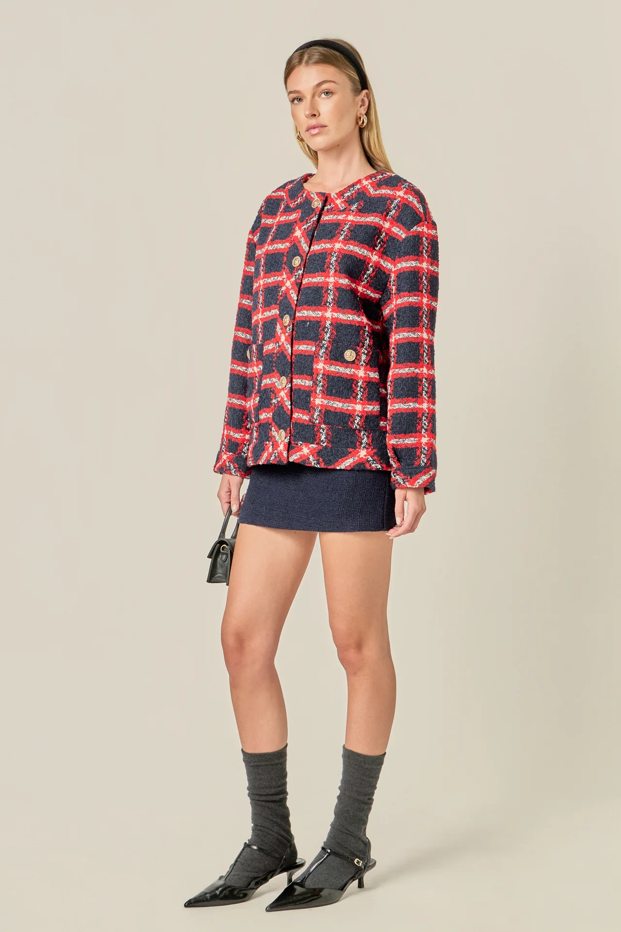 Plaid Boucle Jacket - Image 5