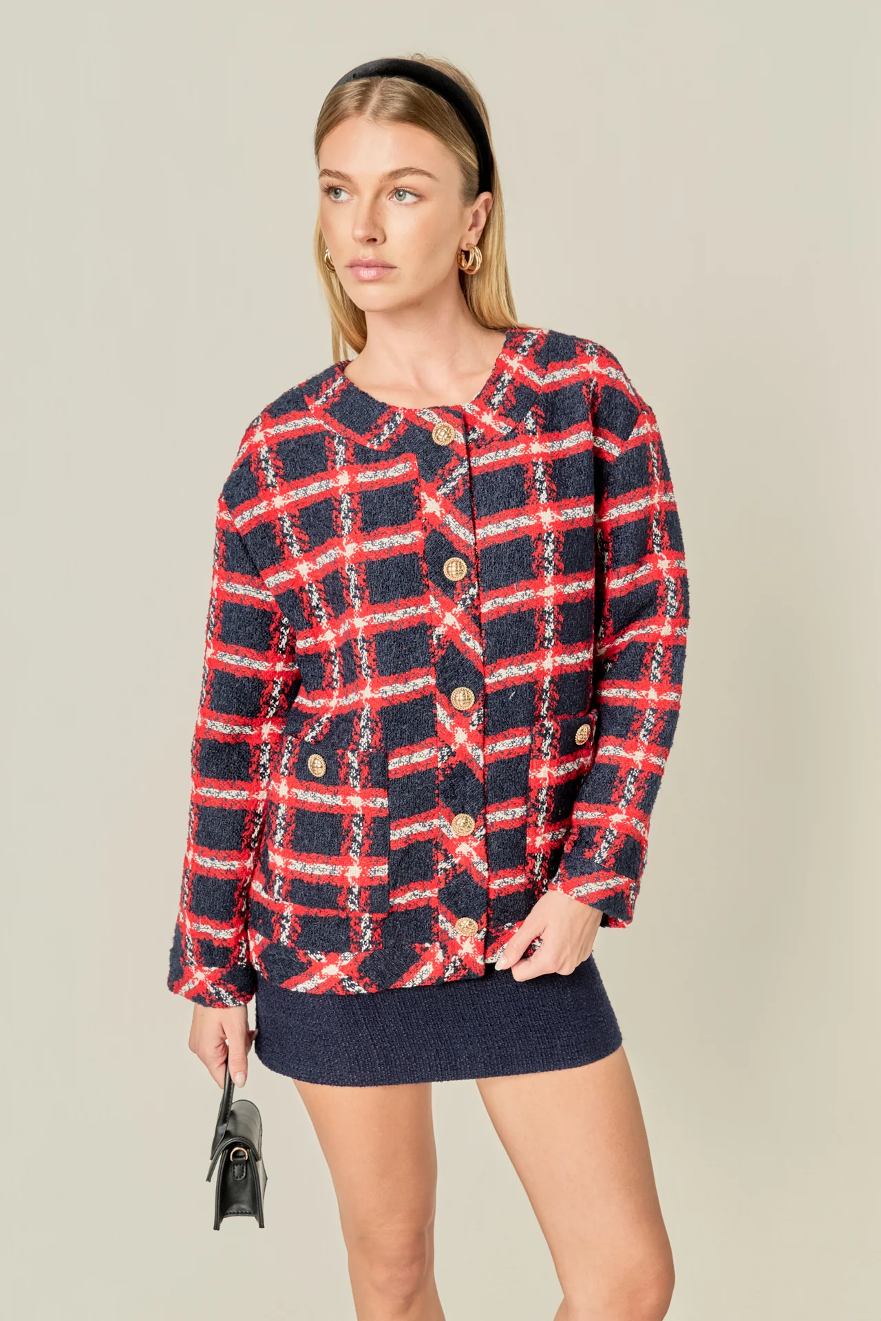 Plaid Boucle Jacket - Image 7