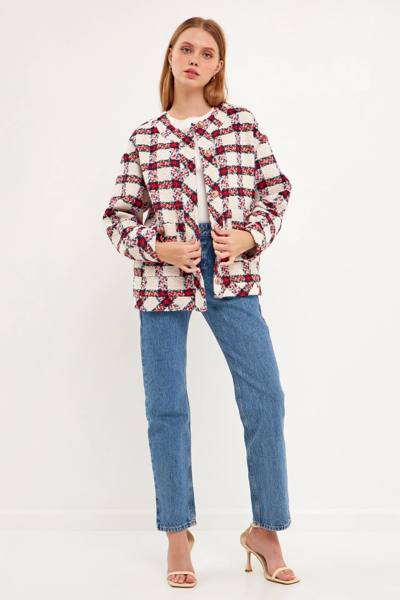 Plaid Boucle Jacket - Image 8