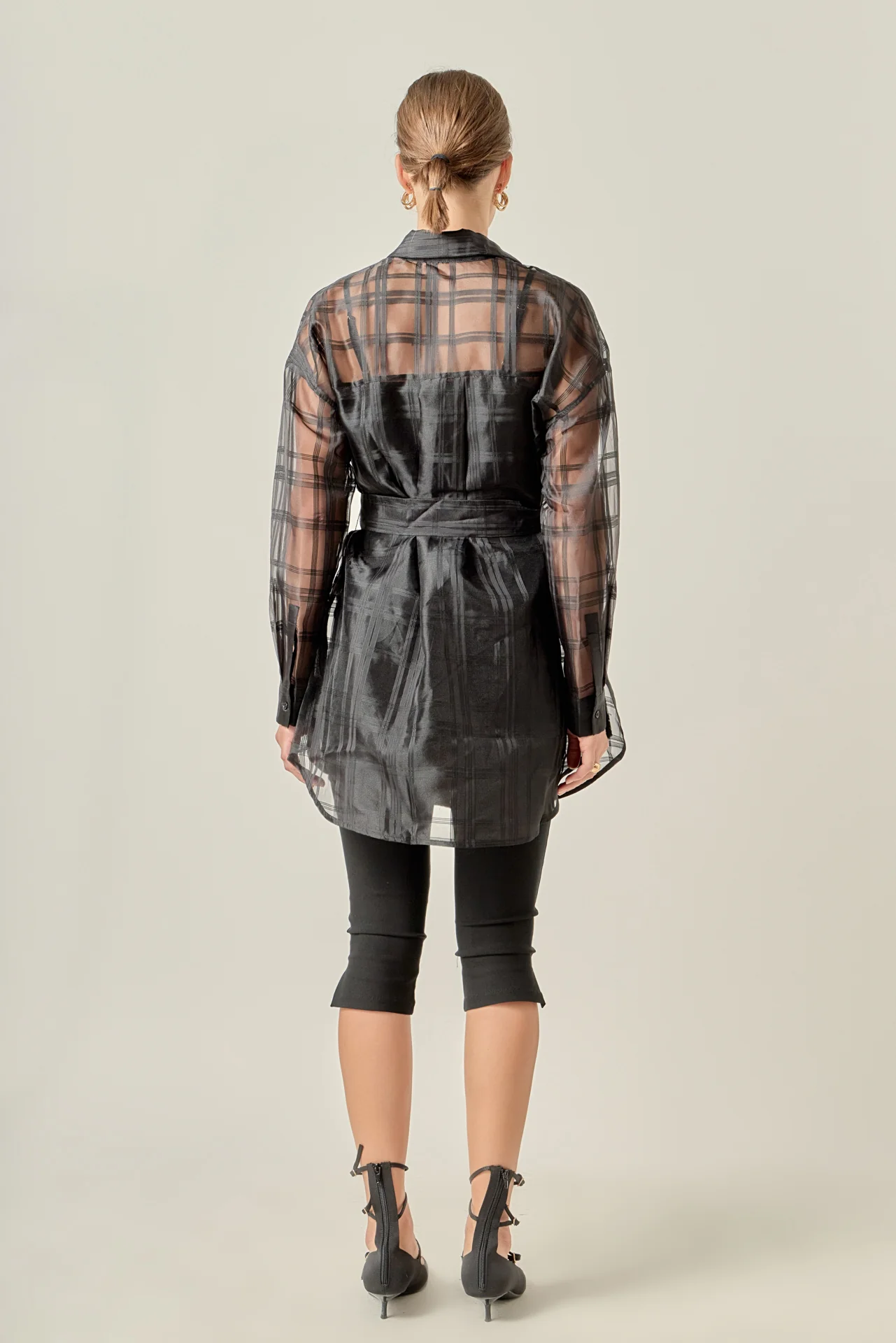 Check Organza Long Shirt - Image 4