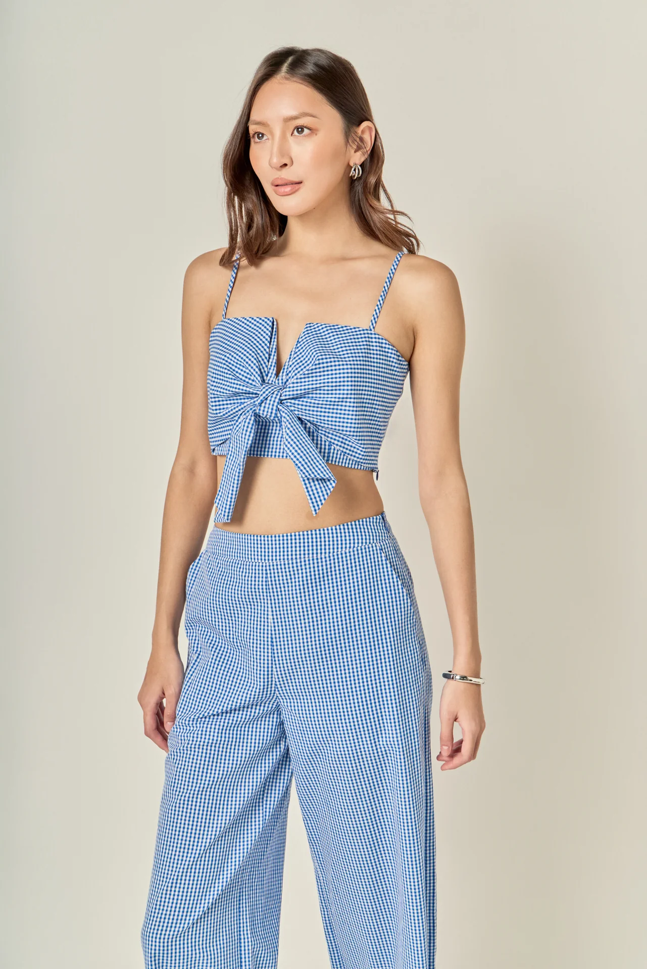 Gingham Twist Crop Top - Image 13