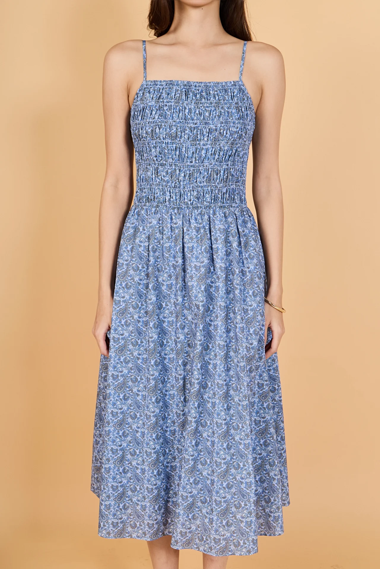 Paisley Smocked Midi Dress - Image 2