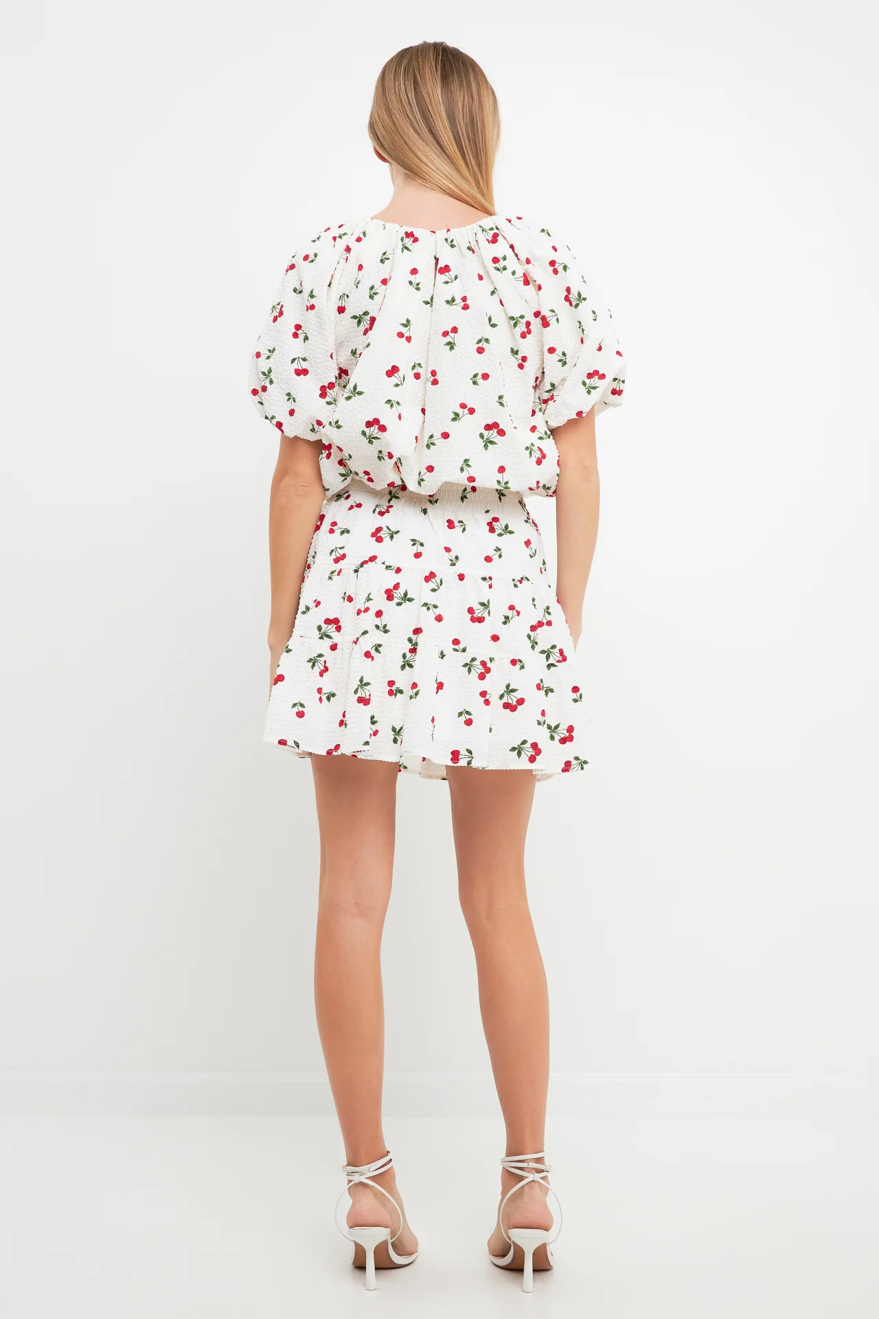 Cherry Print Voluminous Top - Image 3