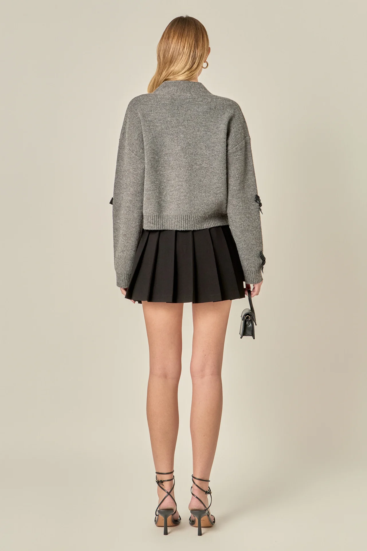 Beaded Bow Embellished Cardigan - Image 5