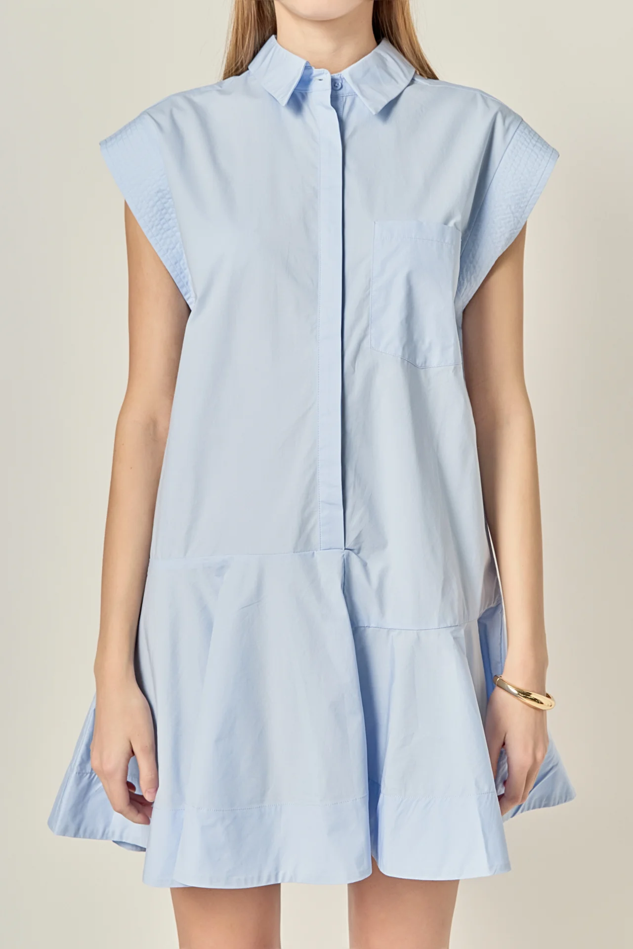 Collar Flare Skirt Dress - Image 2