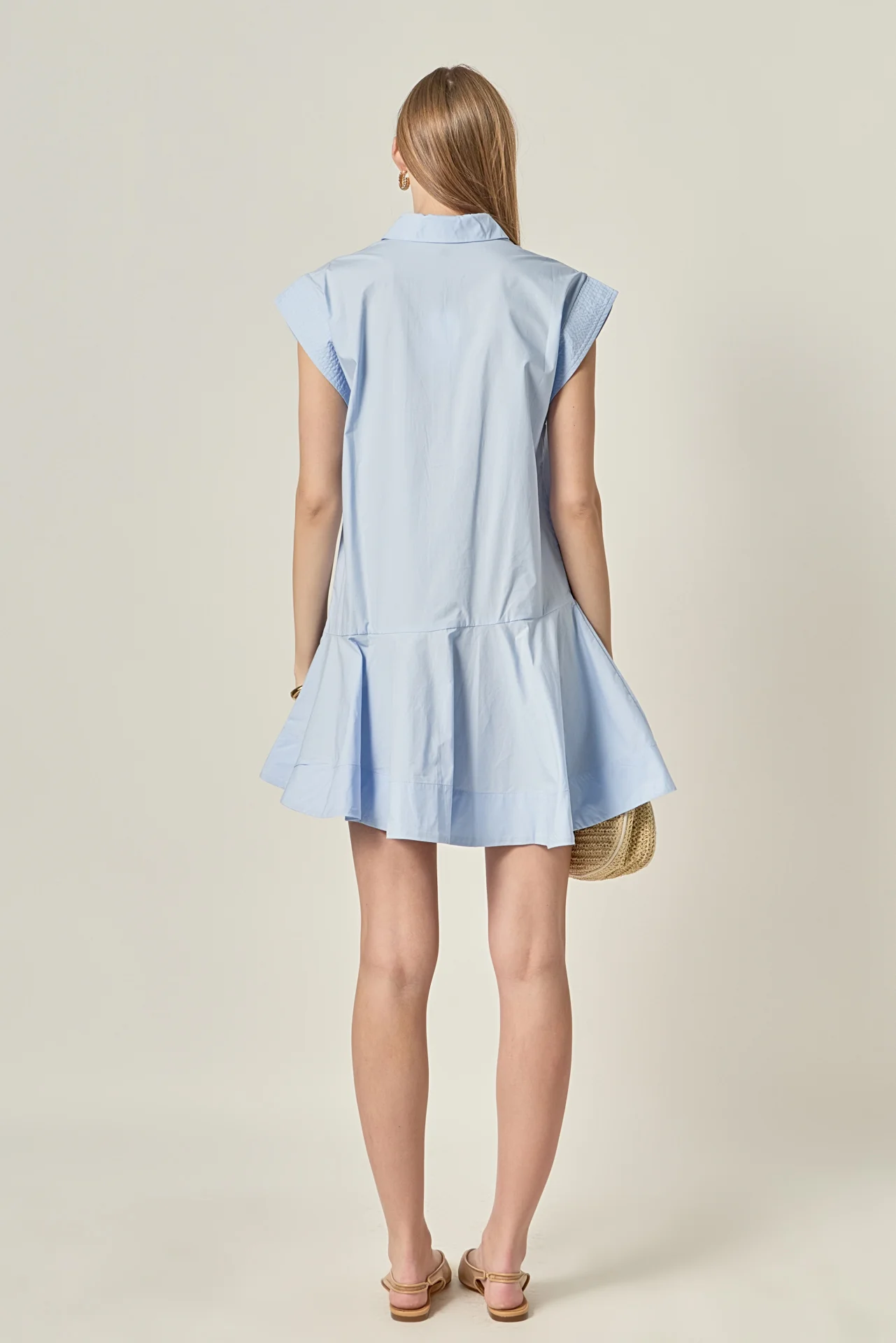 Collar Flare Skirt Dress - Image 4