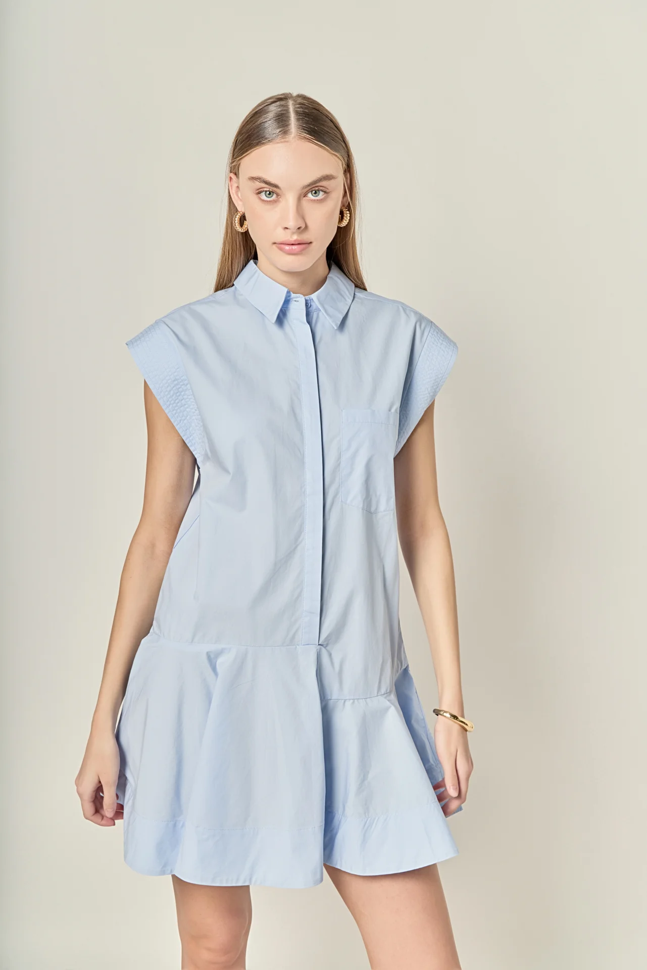 Collar Flare Skirt Dress - Image 5