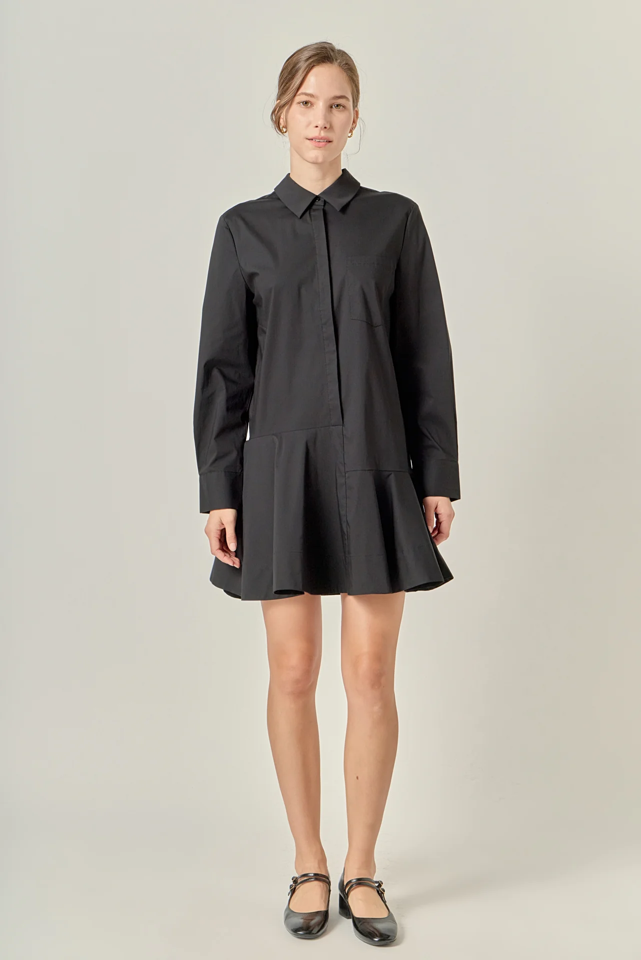 Collar Flare Skirt Dress - Image 12