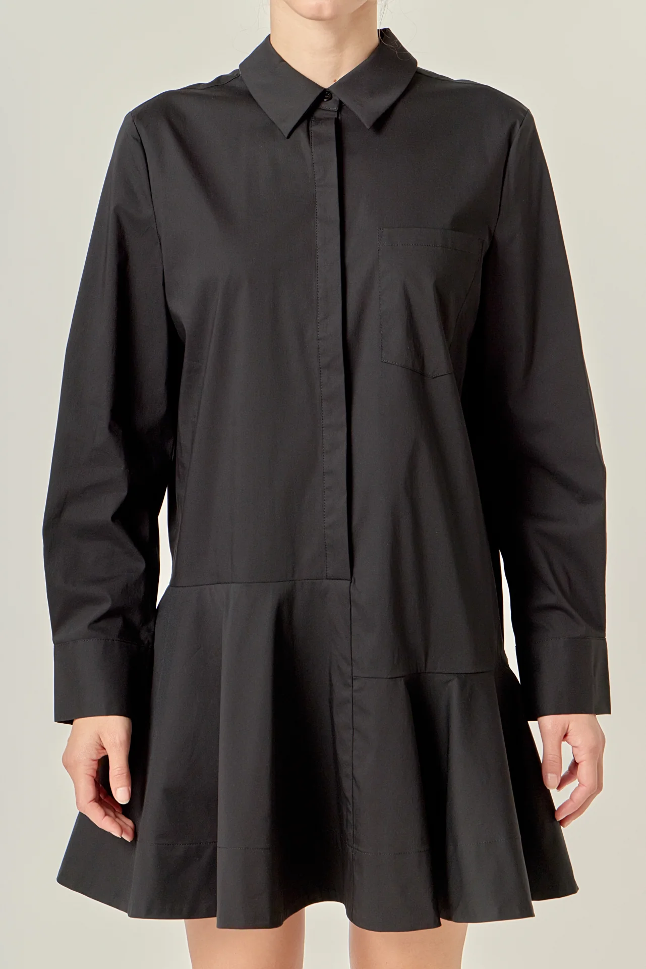 Collar Flare Skirt Dress - Image 13