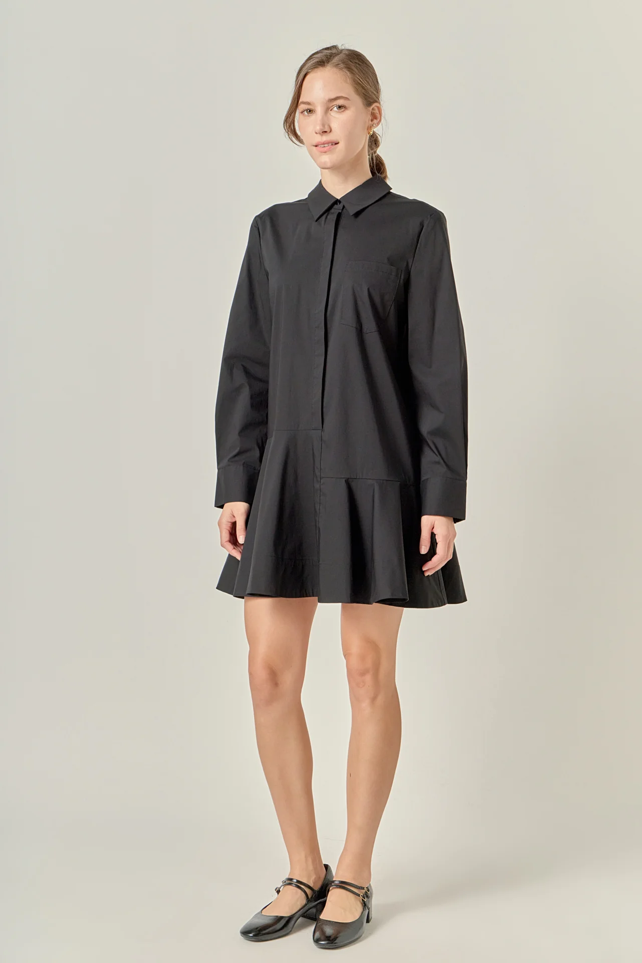 Collar Flare Skirt Dress - Image 14