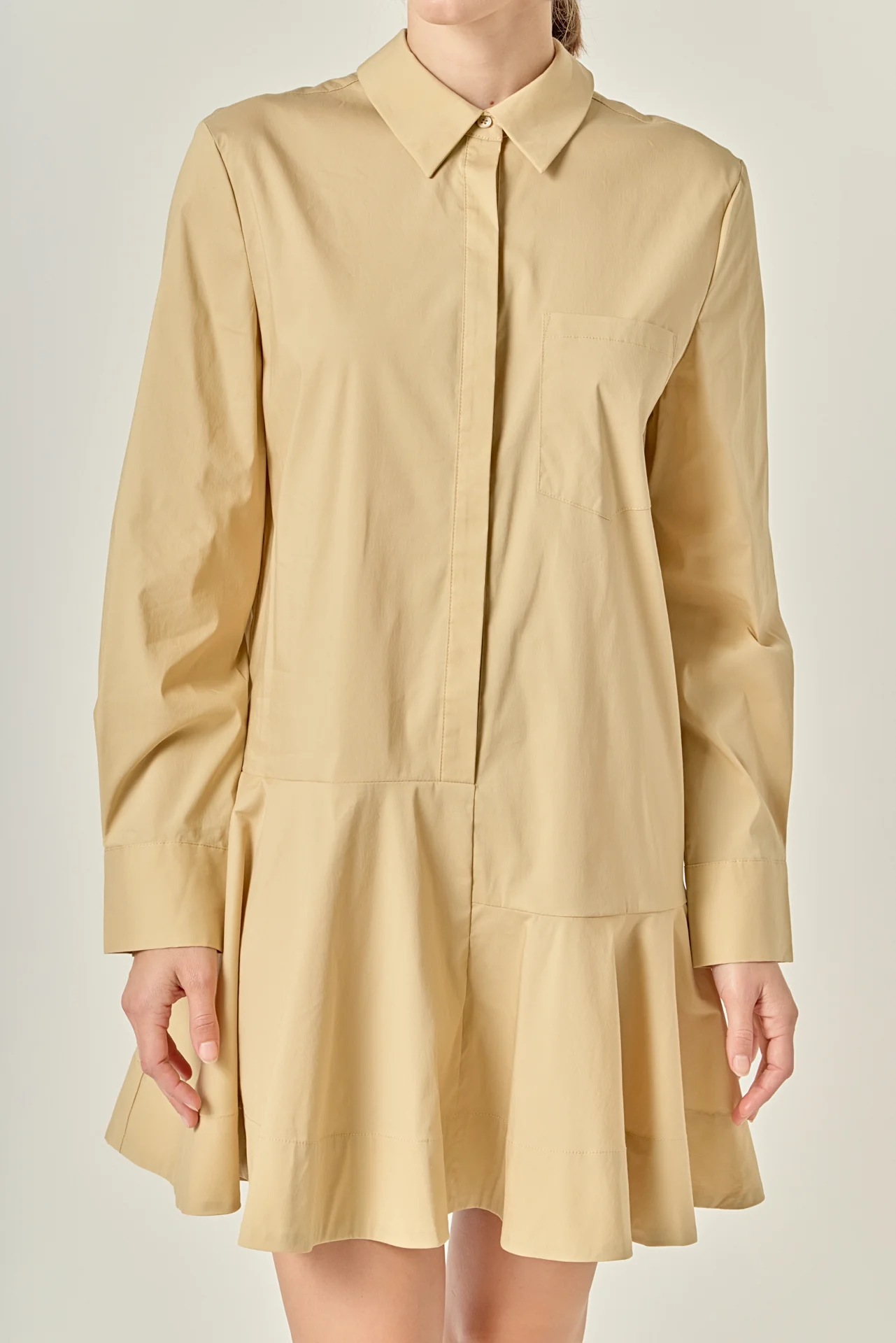 Collar Flare Skirt Dress - Image 18
