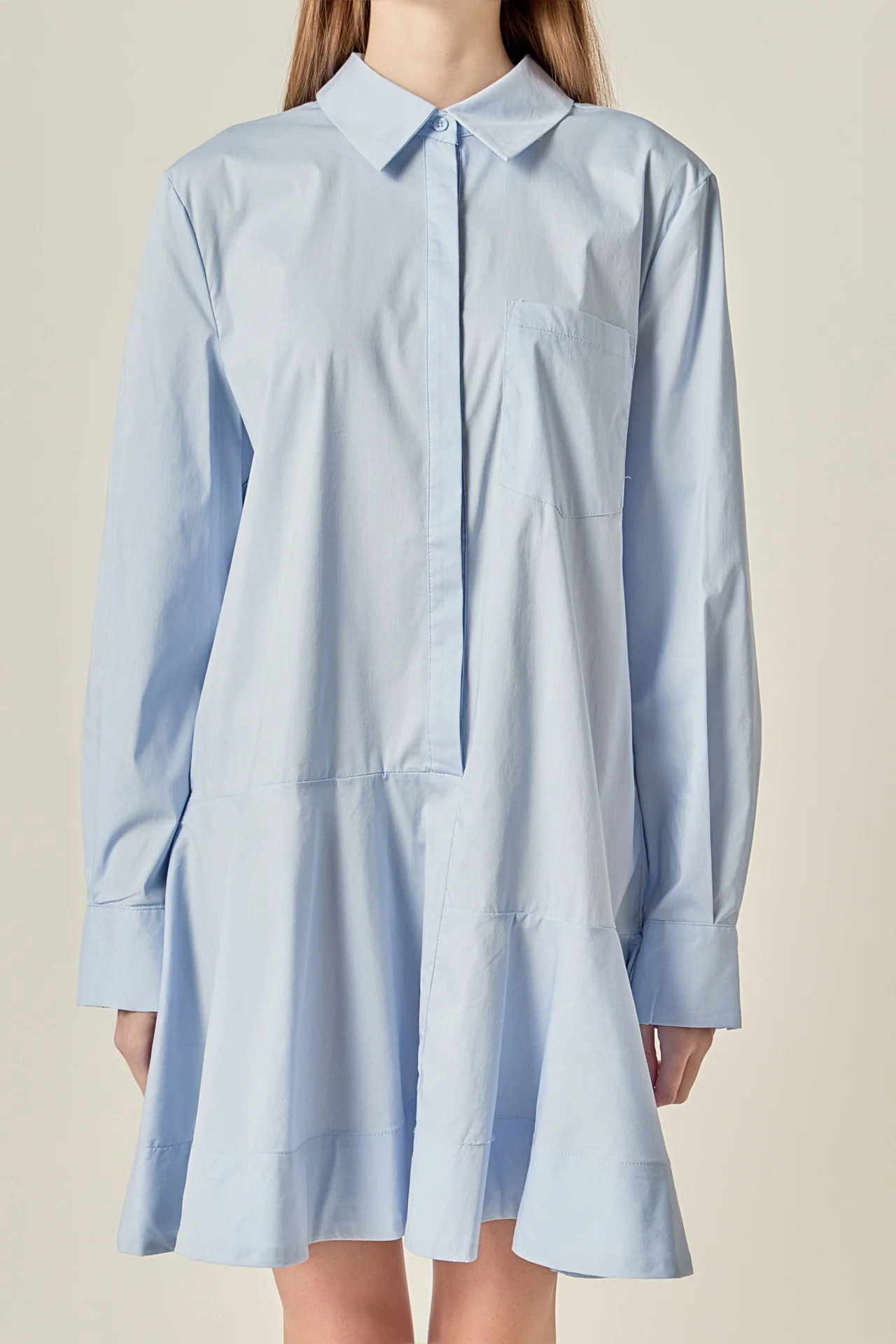 Collar Flare Skirt Dress - Image 2