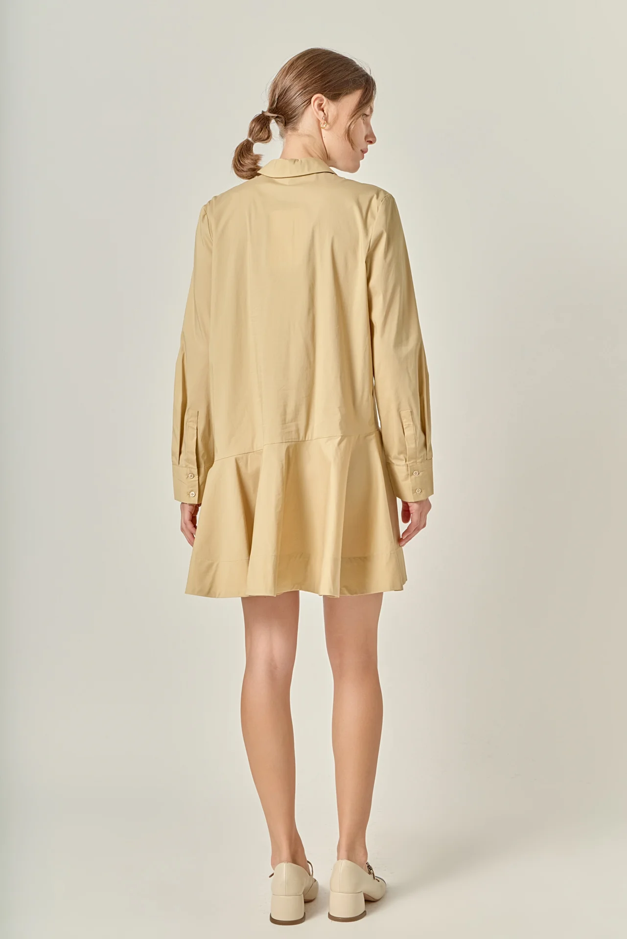 Collar Flare Skirt Dress - Image 20