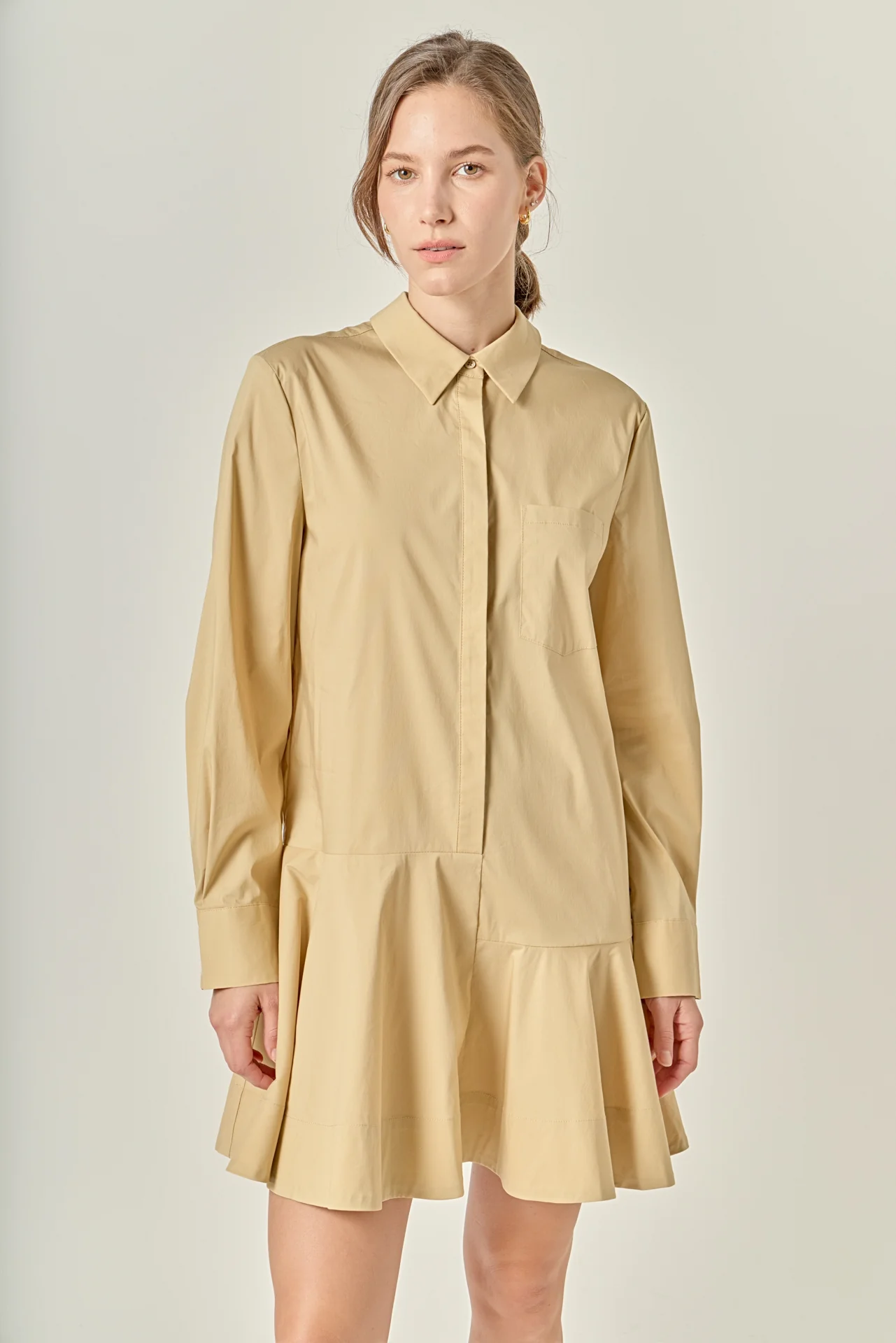 Collar Flare Skirt Dress - Image 21