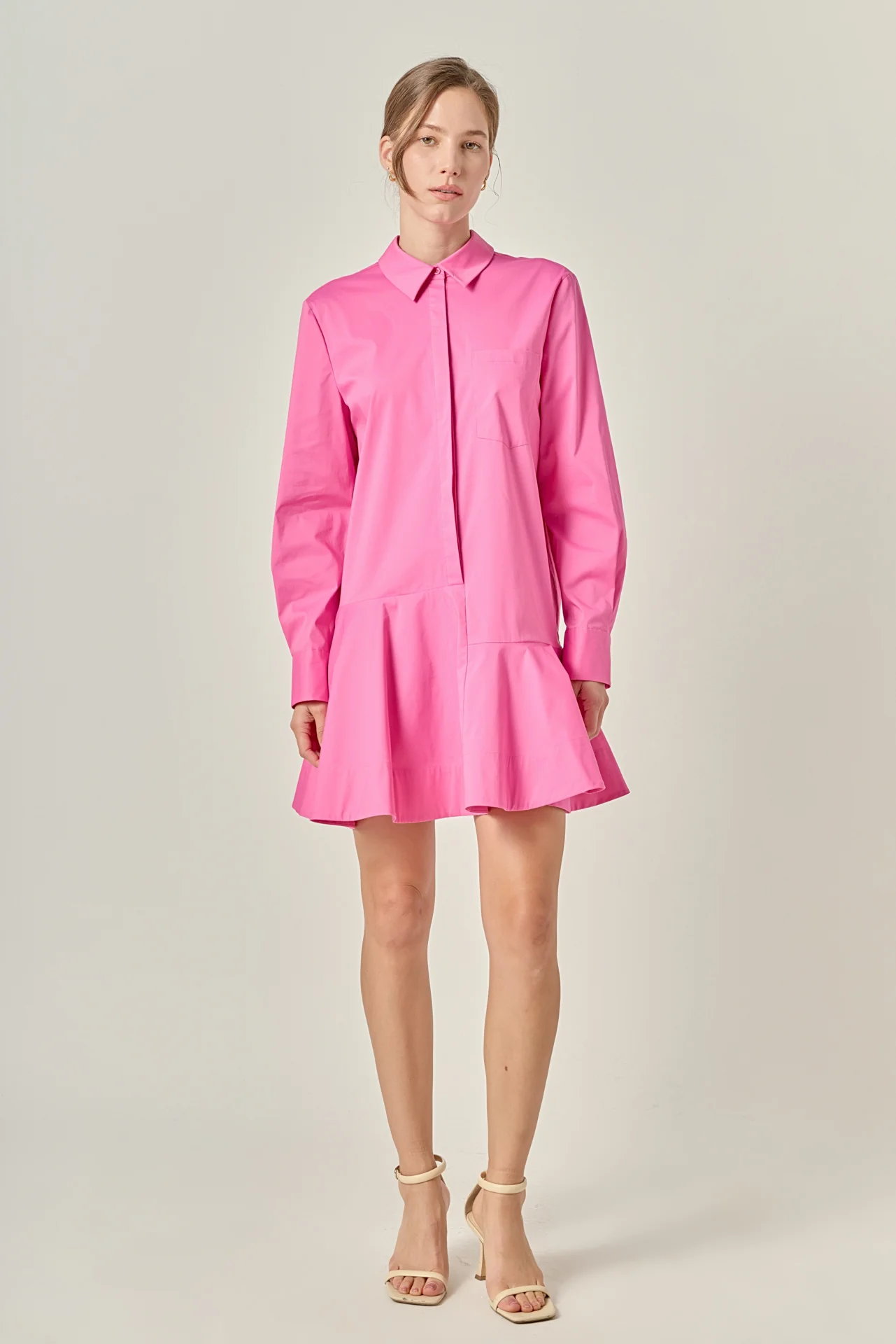 Collar Flare Skirt Dress - Image 22