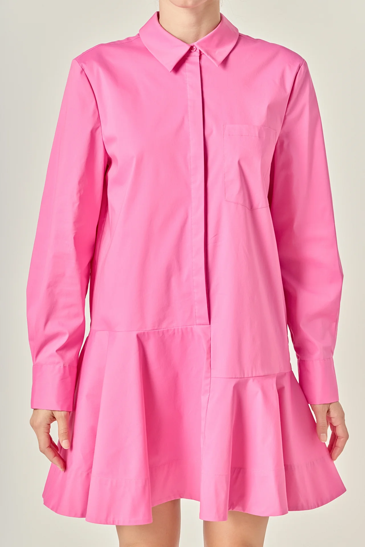Collar Flare Skirt Dress - Image 23