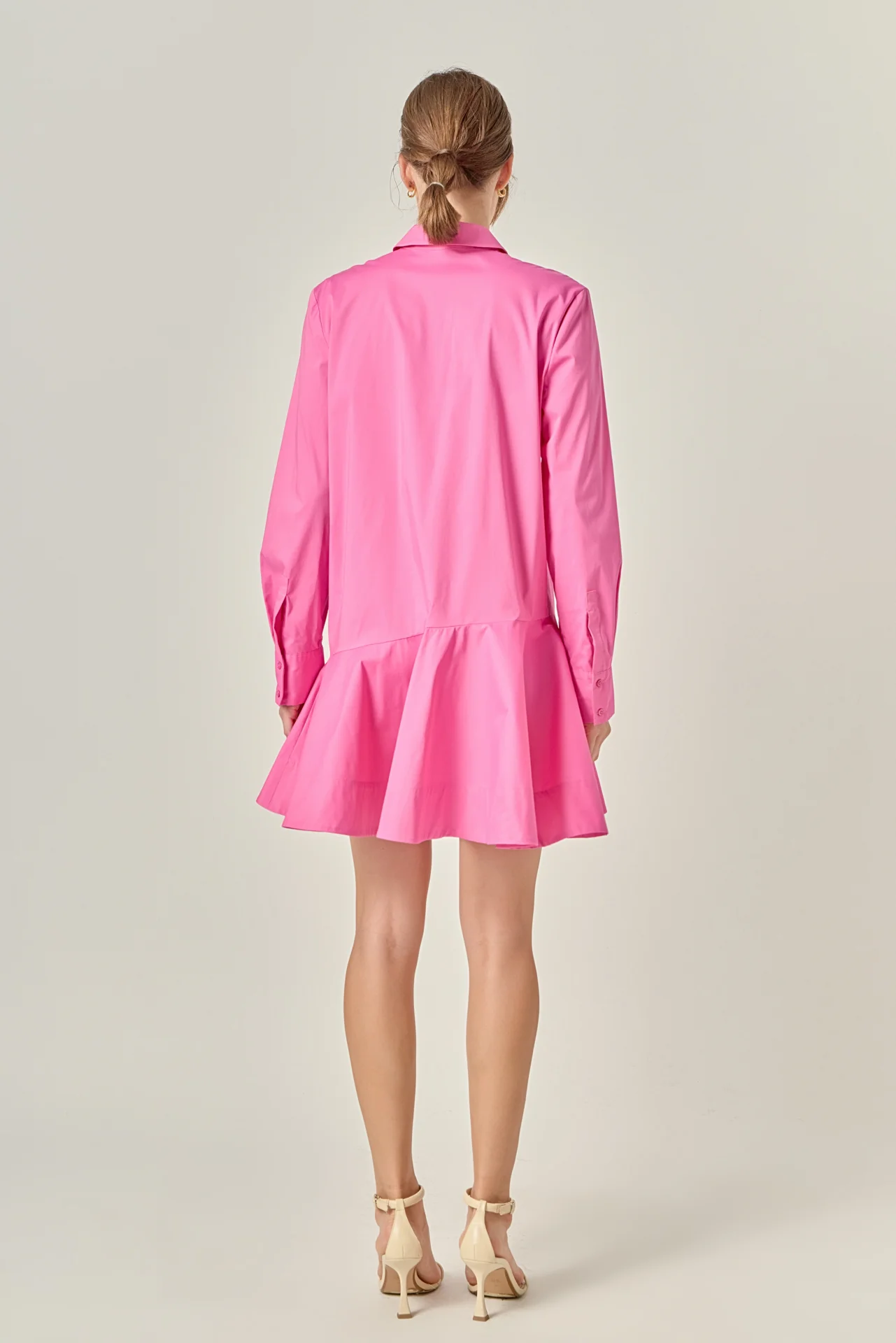 Collar Flare Skirt Dress - Image 25