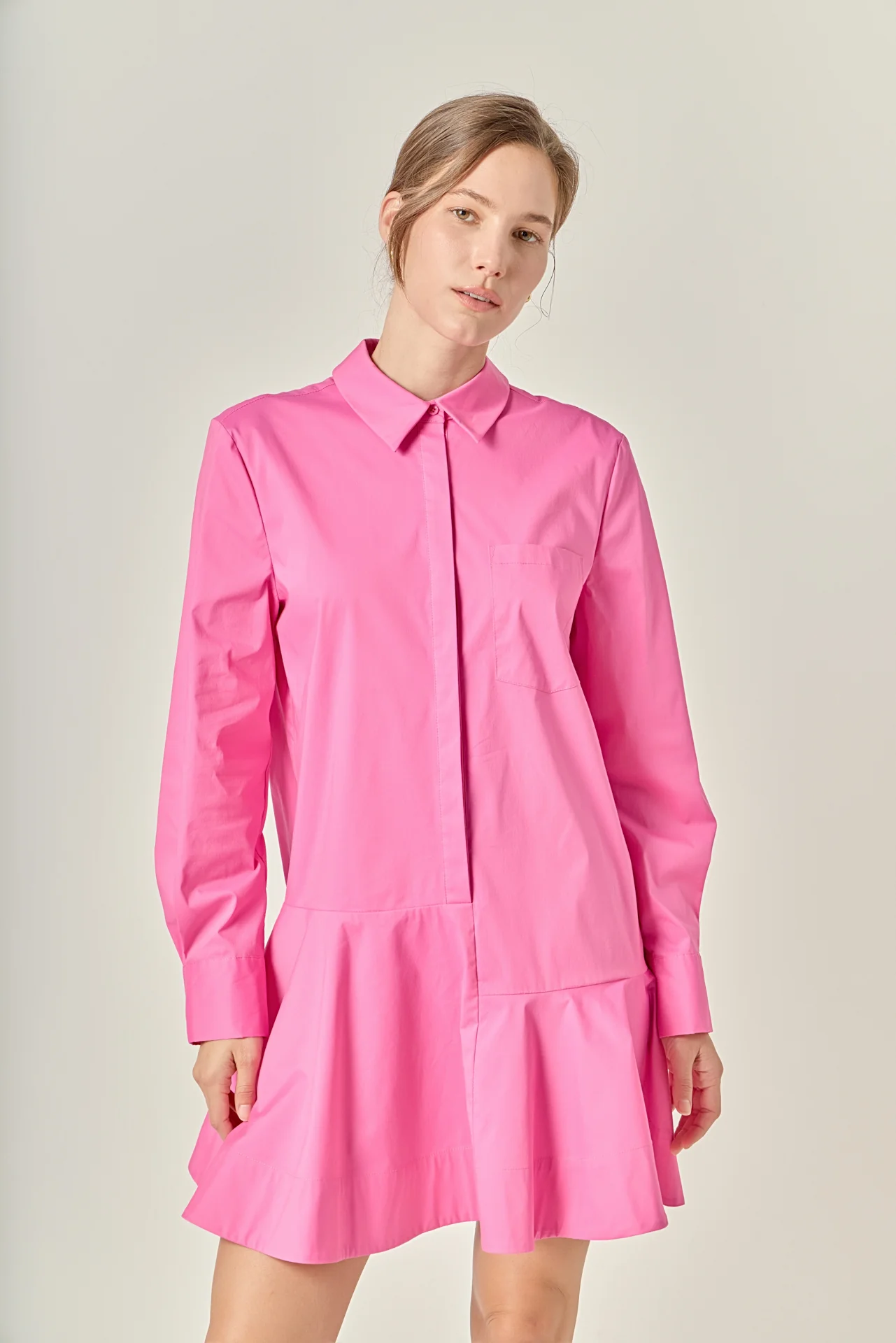 Collar Flare Skirt Dress - Image 26